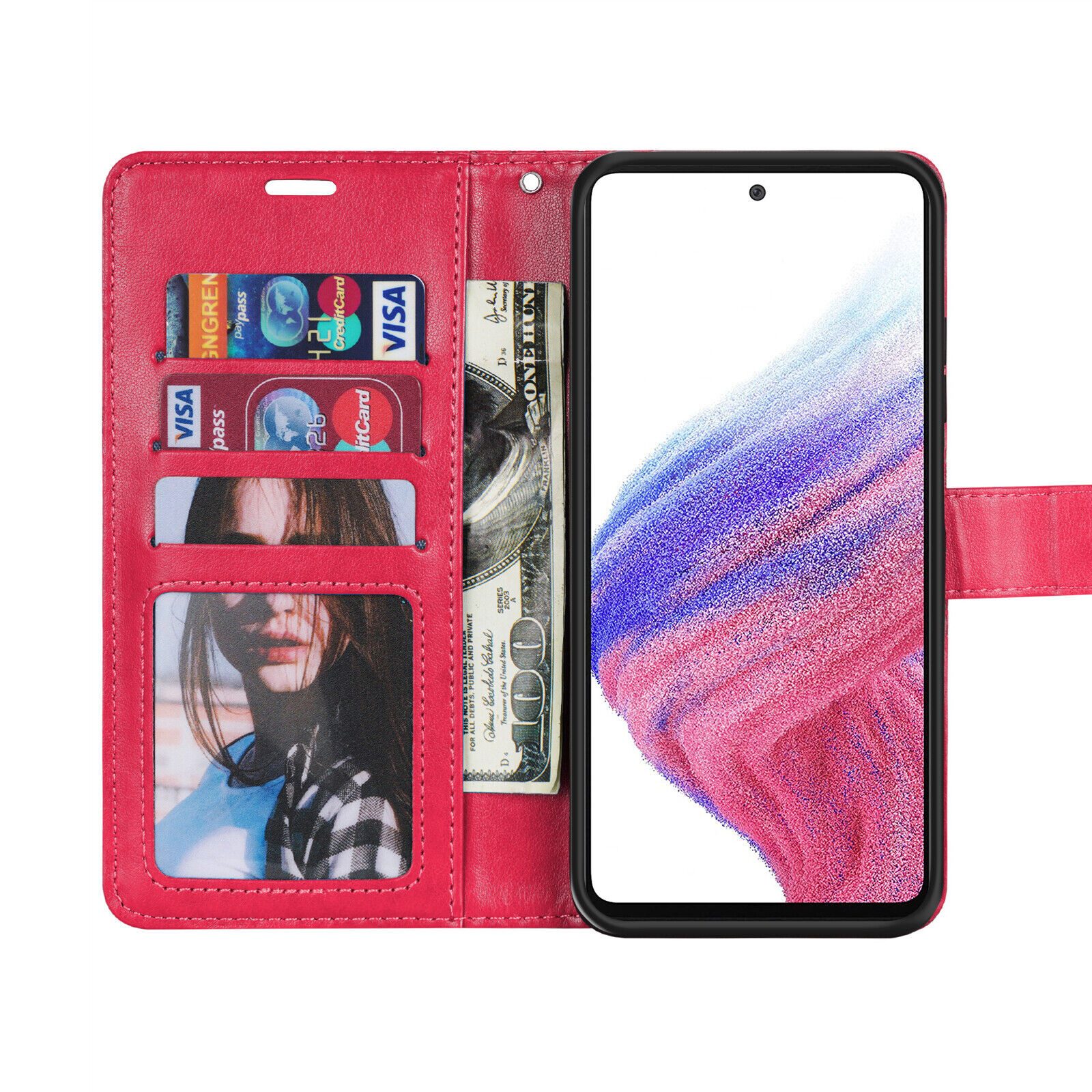 betterfon Handyhülle Handytasche für Samsung Galaxy A53 5G Klapphülle, Wallet Case mit Kartenfächern Magnetverschluss und weicher Innenhülle – Bild 3 von 5