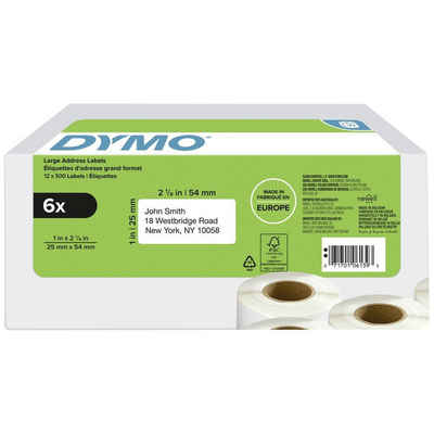DYMO Etiketten LW-Rücksendeadress-Etiketten groß, 6 Rollen à 500
