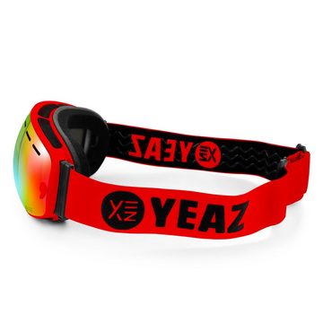 YEAZ Skibrille XTRM-SUMMIT ski- snowboardbrille mit rahmen rot, Premium-Ski- und Snowboardbrille für Erwachsene und Jugendliche