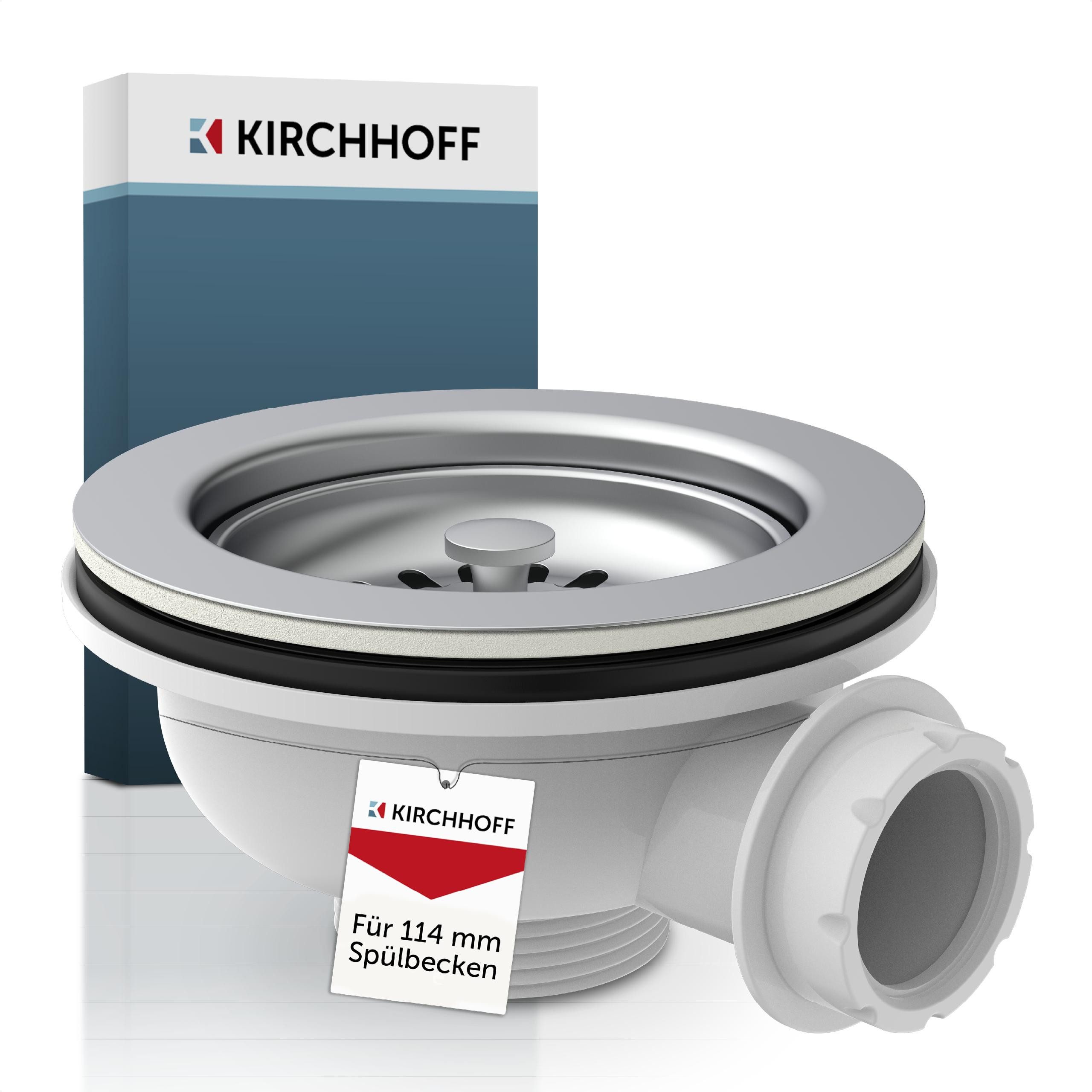 Kirchhoff Ablaufventil ECO-SAVE, Korbventil, 1 1/2"AG, Edelstahl, Sieb, Ø 114 mm