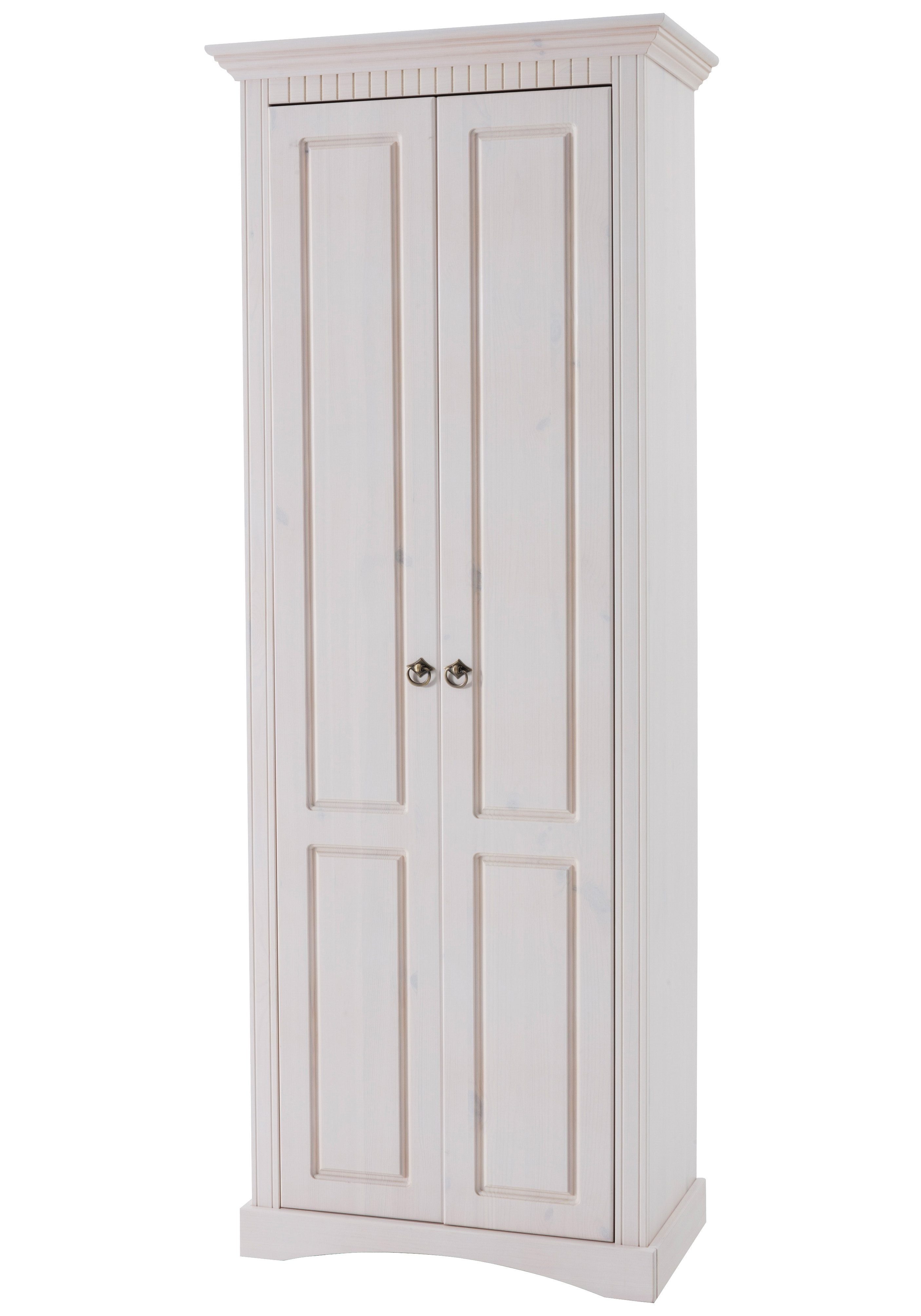 Home affaire Garderobenschrank Rustic mit 71 Kassetenoptik massiver Breite aus Kiefer, cm, weiß
