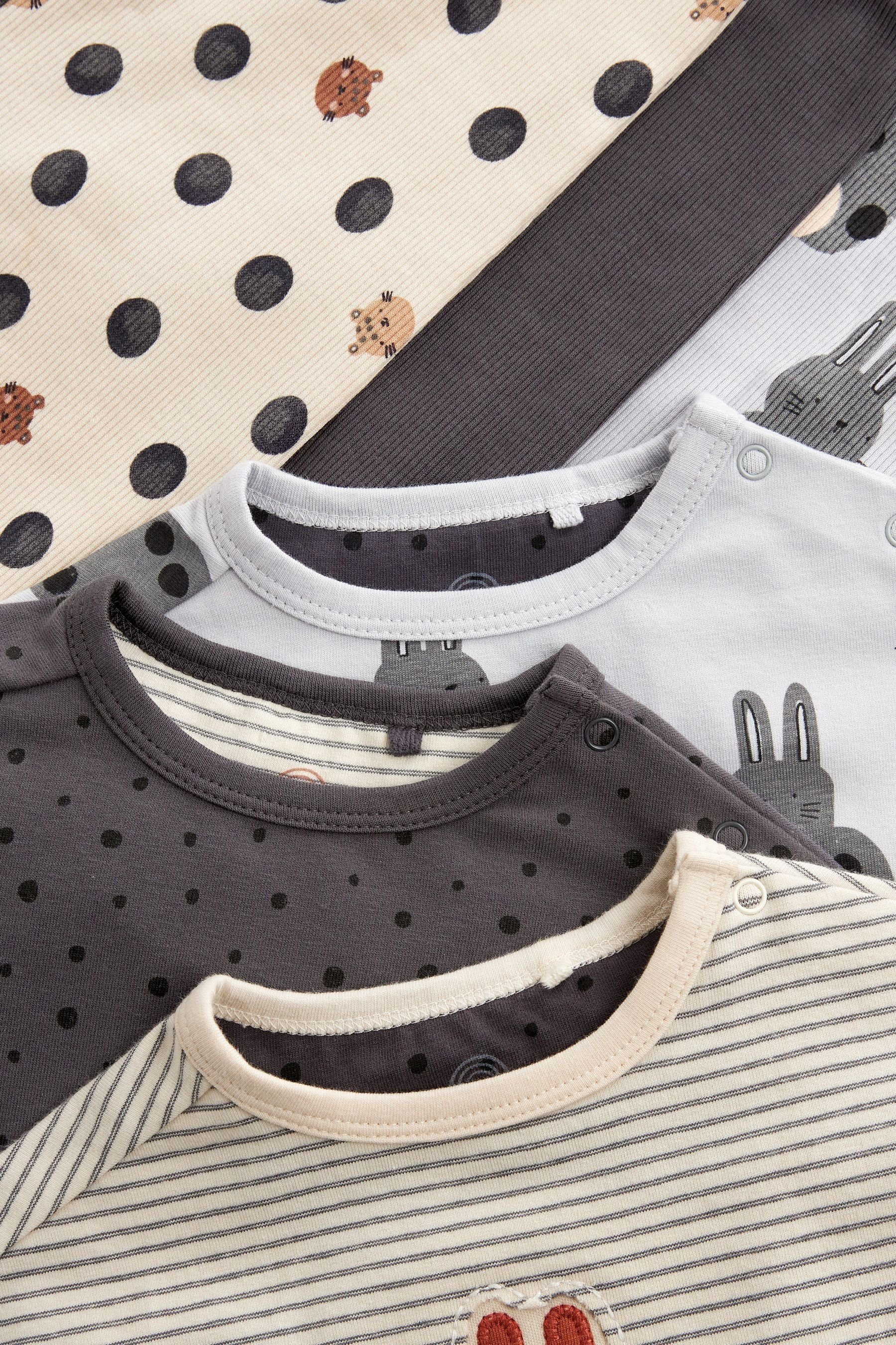 Next Shirt und Bunny Leggings im Leggings Baby-Set & (6-tlg) 6-teiligen Monochrome T-Shirts