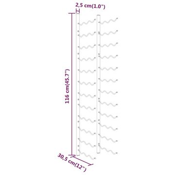 furnicato Weinregal Wand-für 36 Flaschen 2 Stk. Weiß Eisen