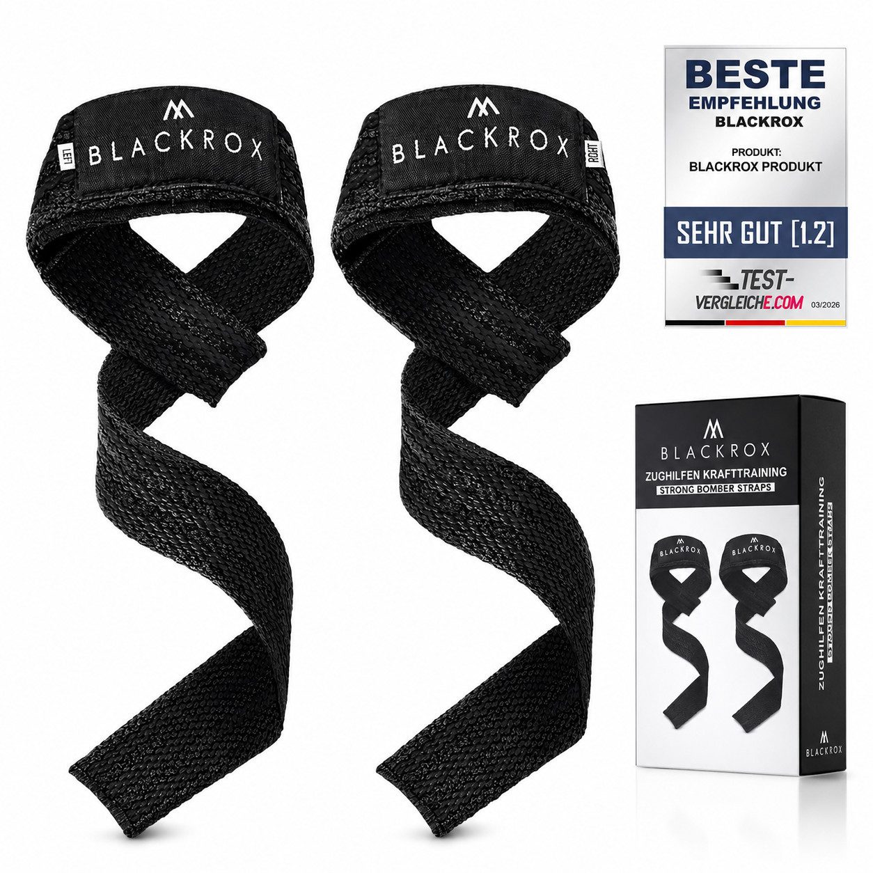 Zughilfe [Vergleichssieger 2026] Lifting Straps, 2er Set, Krafttraining