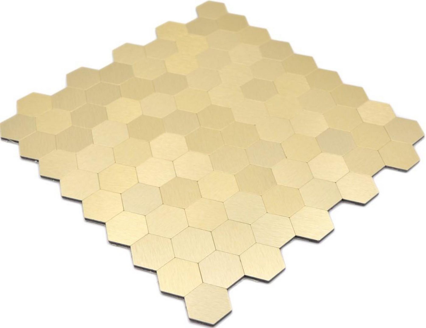 Thumbnail - Mosani Fliesenaufkleber Hexagon Fliesen selbstklebend Gold Moasikfliesen (0,09 m), Spritzwasserbereich geeignet, Küchenr...