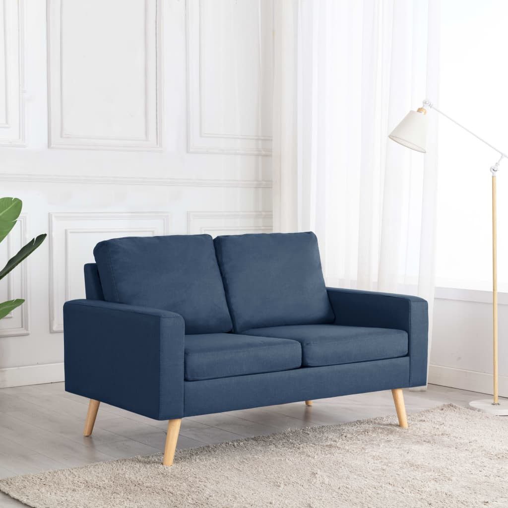 vidaXL Sofa 2-Sitzer-Sofa Blau Stoff Couch günstig online kaufen