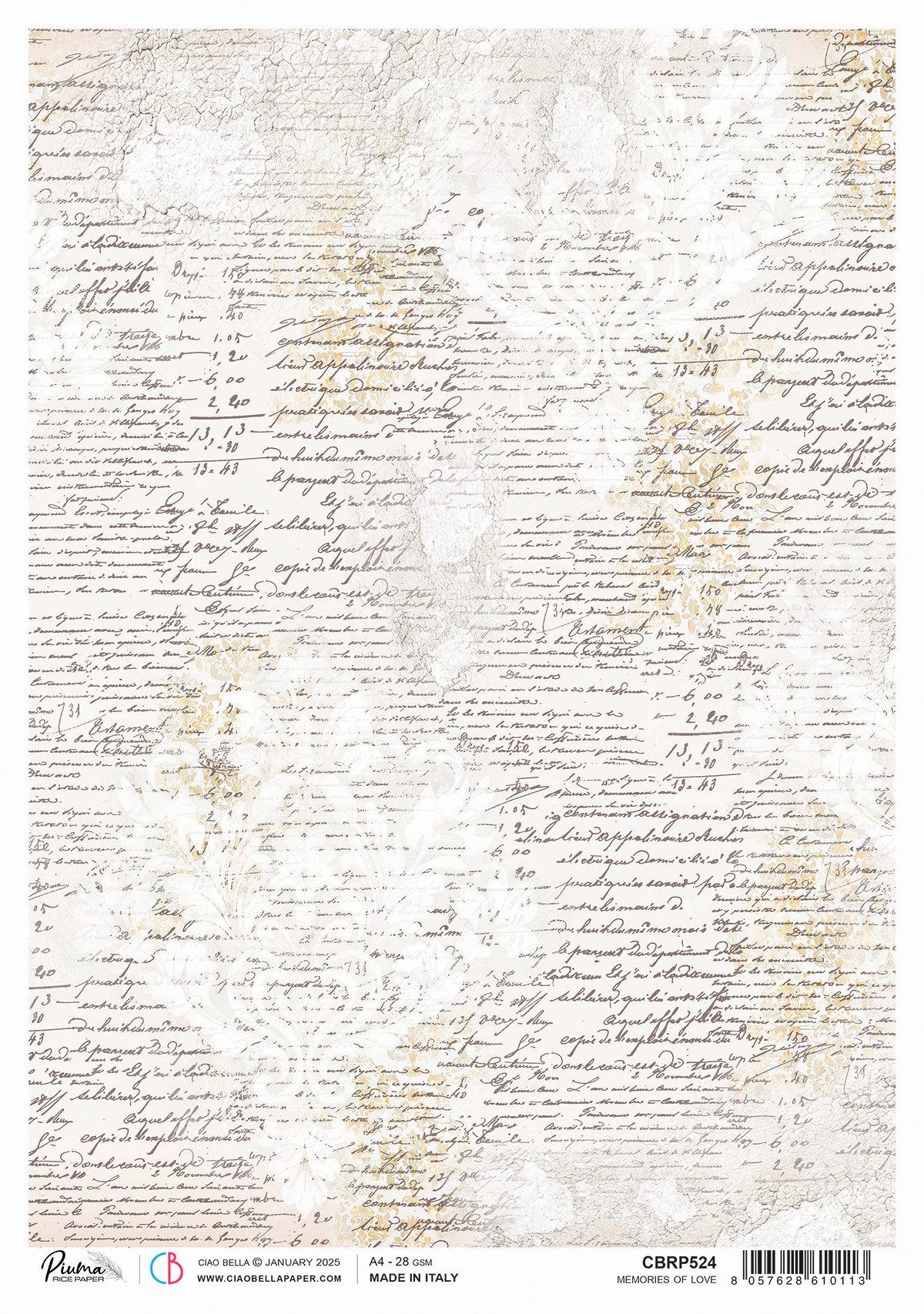 Ciao Bella Seidenpapier Memories of Love, DIN A4