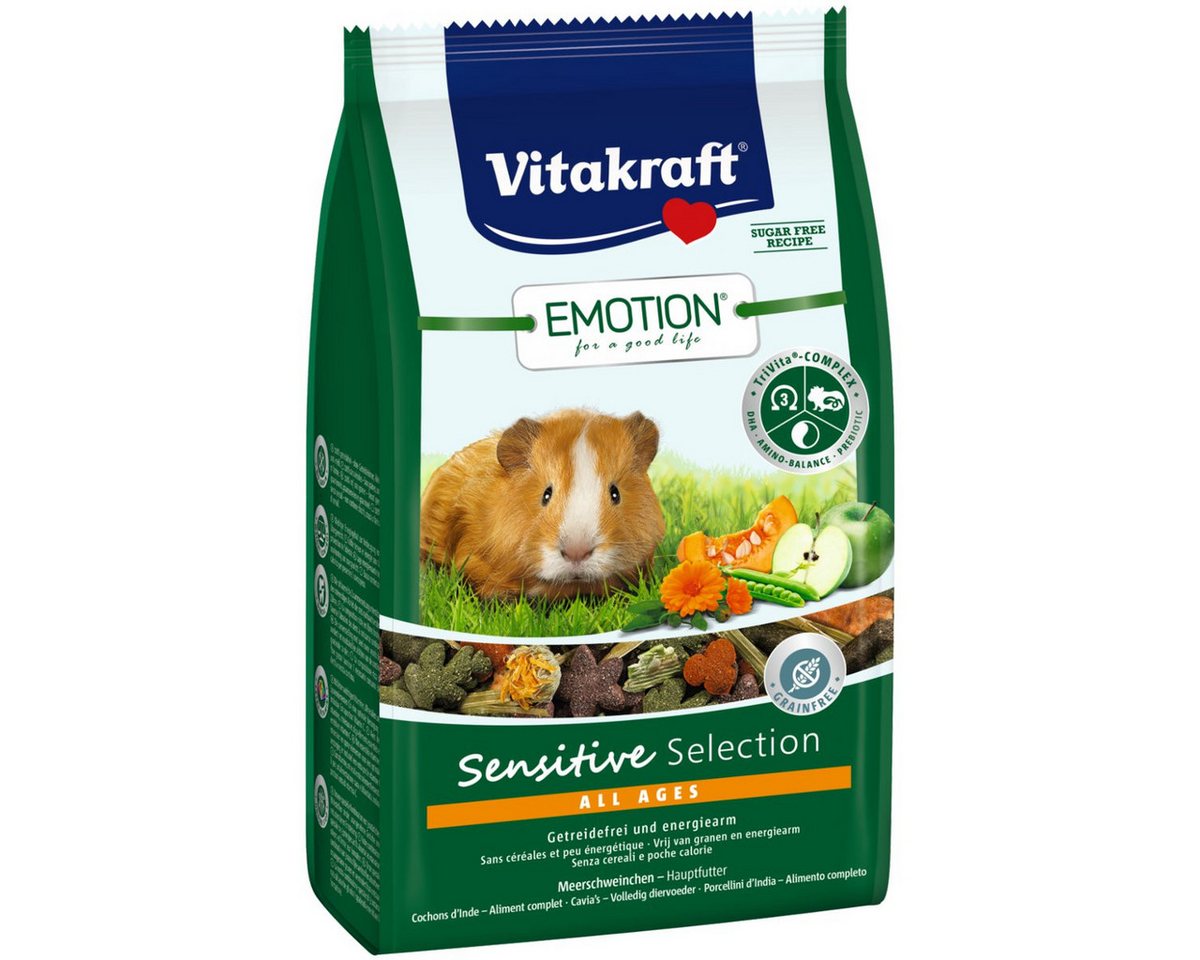 Vitakraft Emotion Sensitive All Ages, Meerschweinchenfutter, 600g, Hauptfutter für: Meerschweinchen