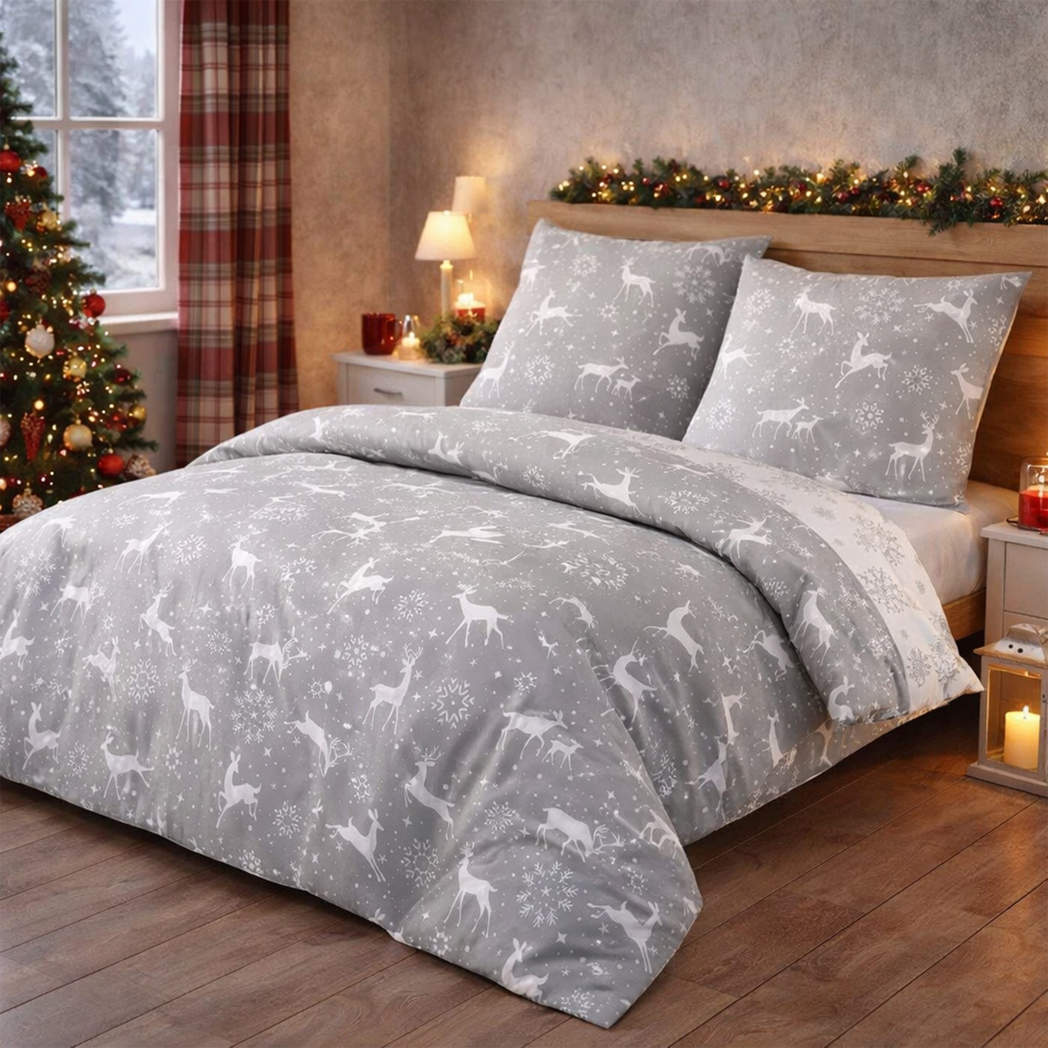 Buymax Bettwäsche, Biber, 2 teilig, 135x200 cm Flanell 100% Baumwolle Winterbettwäsche mit Reißverschluss