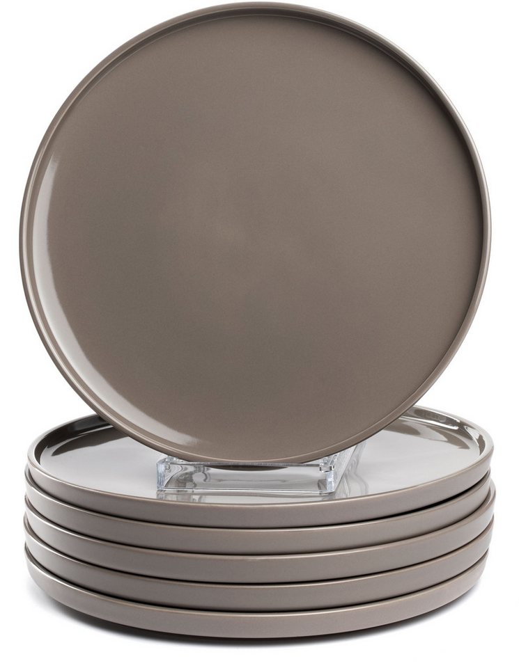 LEONARDO Teller-Set Speiseteller ROMA, Keramikteller, ca. 27 cm, 6-teilig (6-tlg), 6 Personen, Keramik, Teller Set, Geschirr-Set, Service, spülmaschinengeeignet