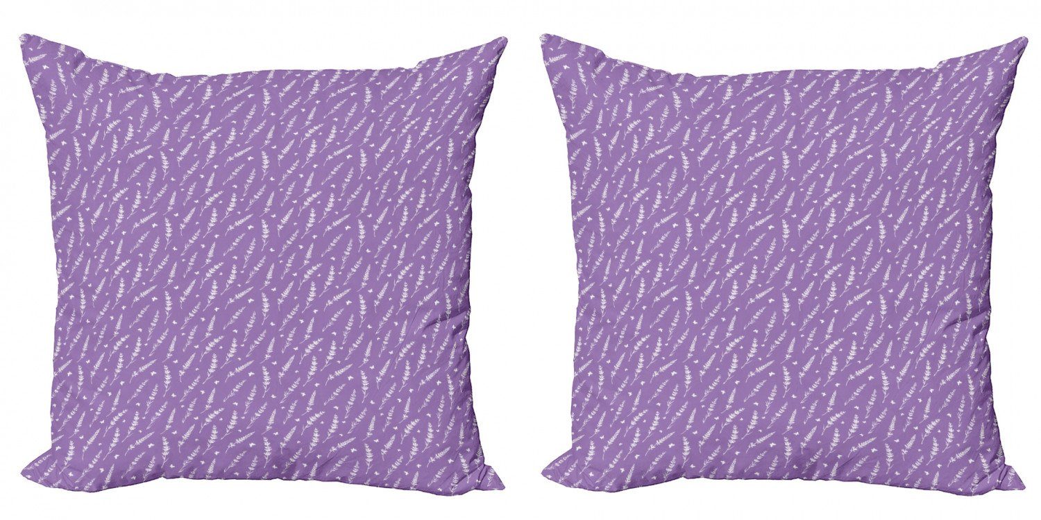 Stück), Modern Accent Abakuhaus Lavendel Digitaldruck, und Blumen (2 Kissenbezüge Schmetterlinge Doppelseitiger