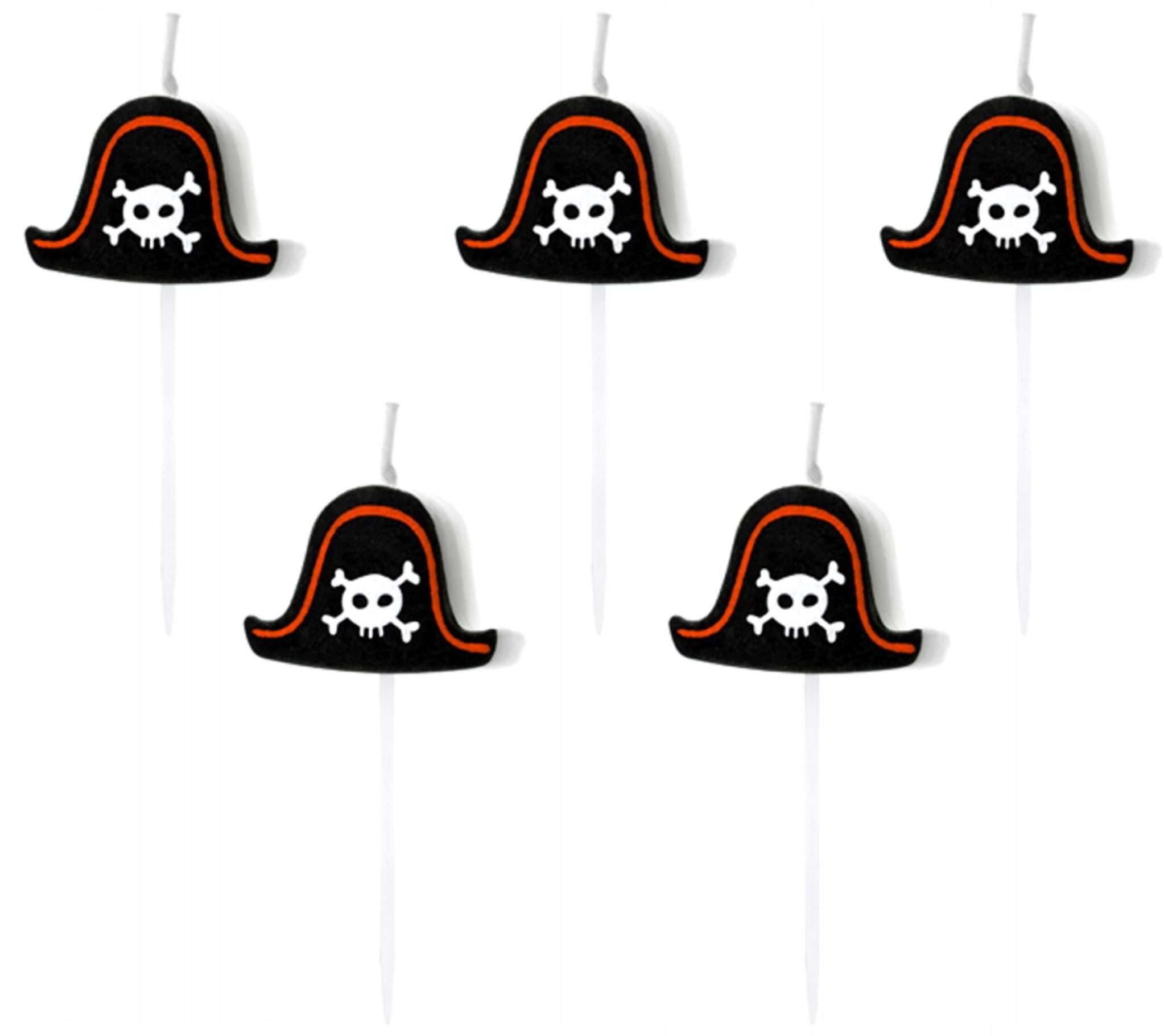 Festivalartikel Geburtstagskerze Piraten-Geburtstagskerzen Set - 5 Stück, 6-7cm