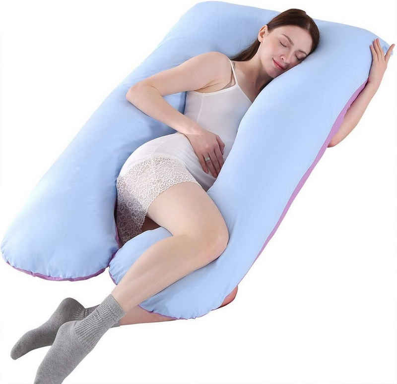 ZmdecQna Seitenschläferkissen Körperkissen für Erwachsene Schwangerschaft Seitenschläfer, Baumwolle, Bequem, kann auch als Kissen verwendet werden