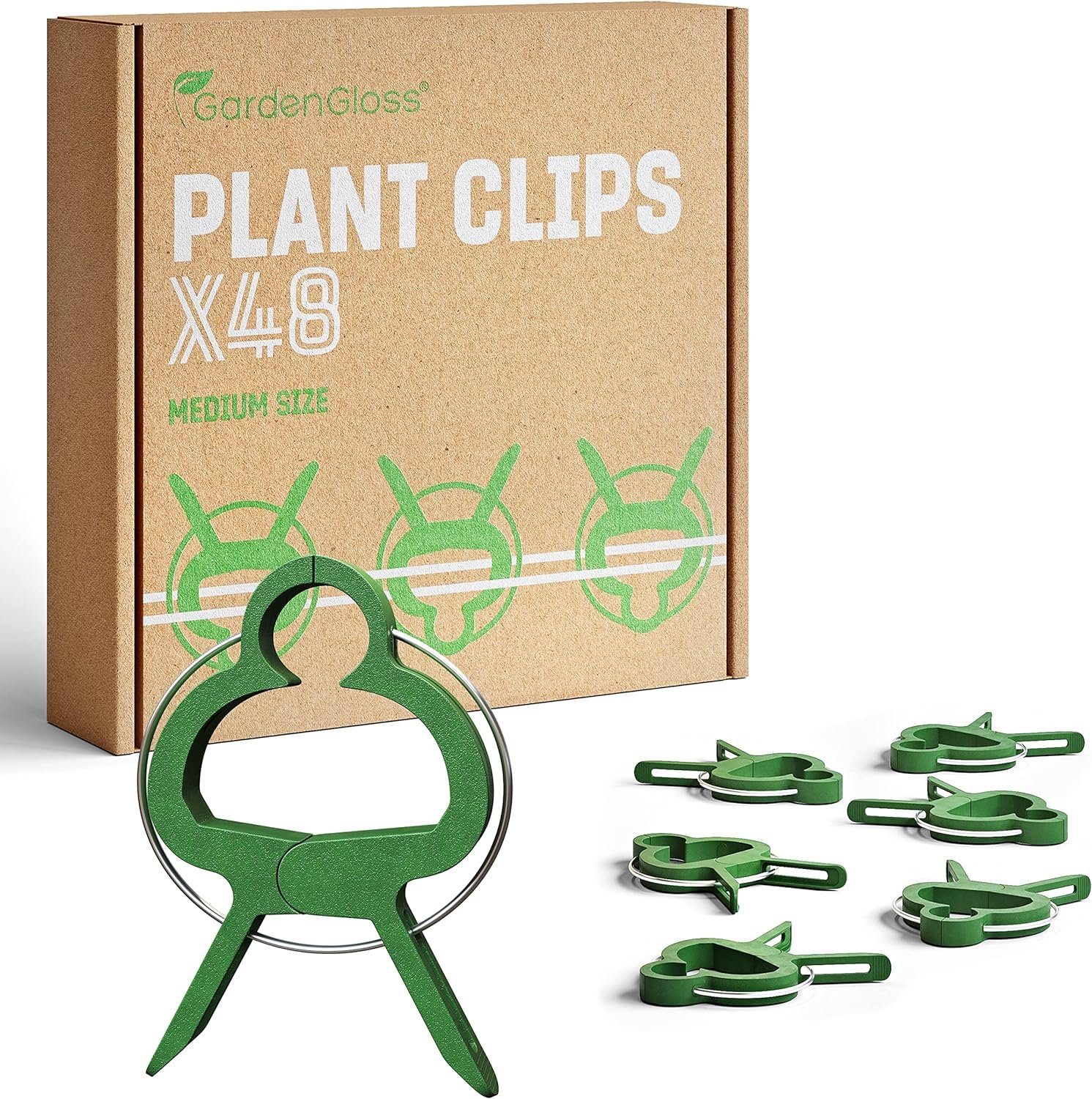 GardenGloss Gartenpflege-Set Pflanzenclips Klein - Einfache Rankhilfe für Tomaten, Rosen, Gurken