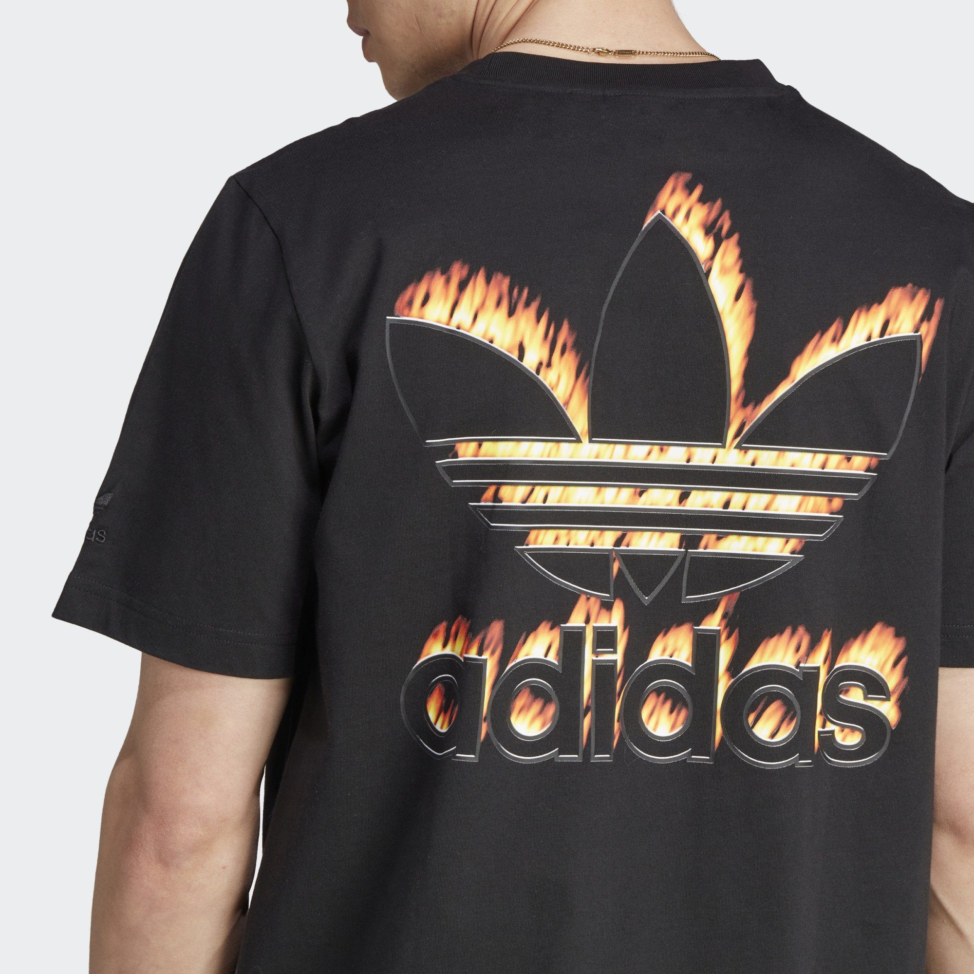 FIRE adidas Originals T-SHIRT TREFOIL T-Shirt GRAPHICS Black
