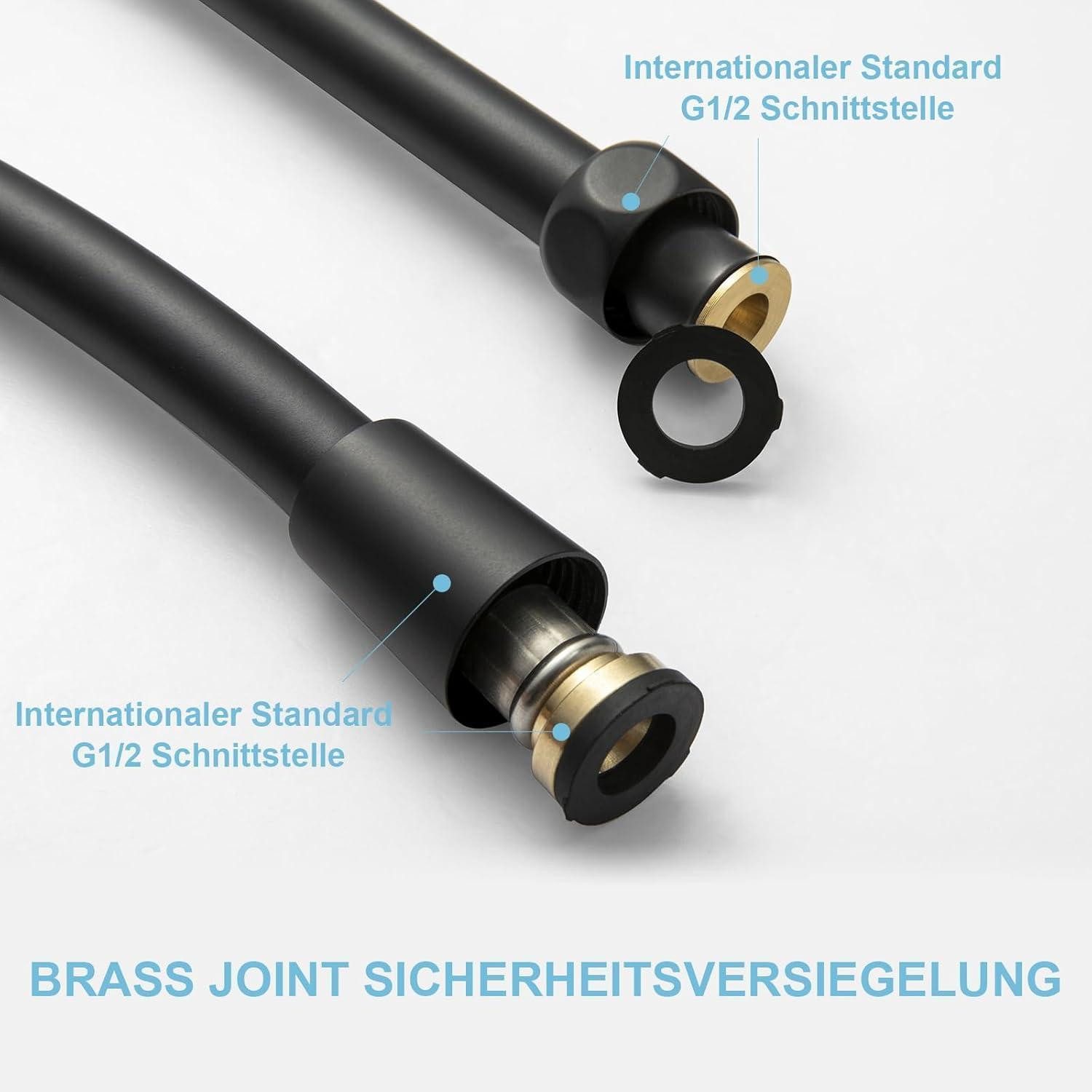 LuxusKollektion Brauseschlauch Brauseschlauch Duschrohr PVC Duschschlauch 3m Mattschwarz Ersatz
