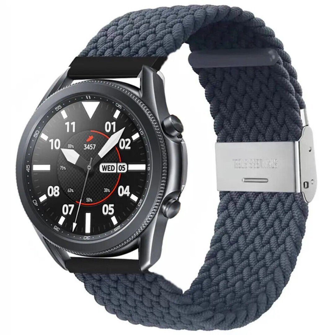 SmartUP Uhrenarmband 4 Samsung für Watch mit Uhrenarmband 6 Armband Classic, Magnetverschluss Pro Galaxy 5 Mitternachtsblau Gear #2 Geflochtenes verstellbaren