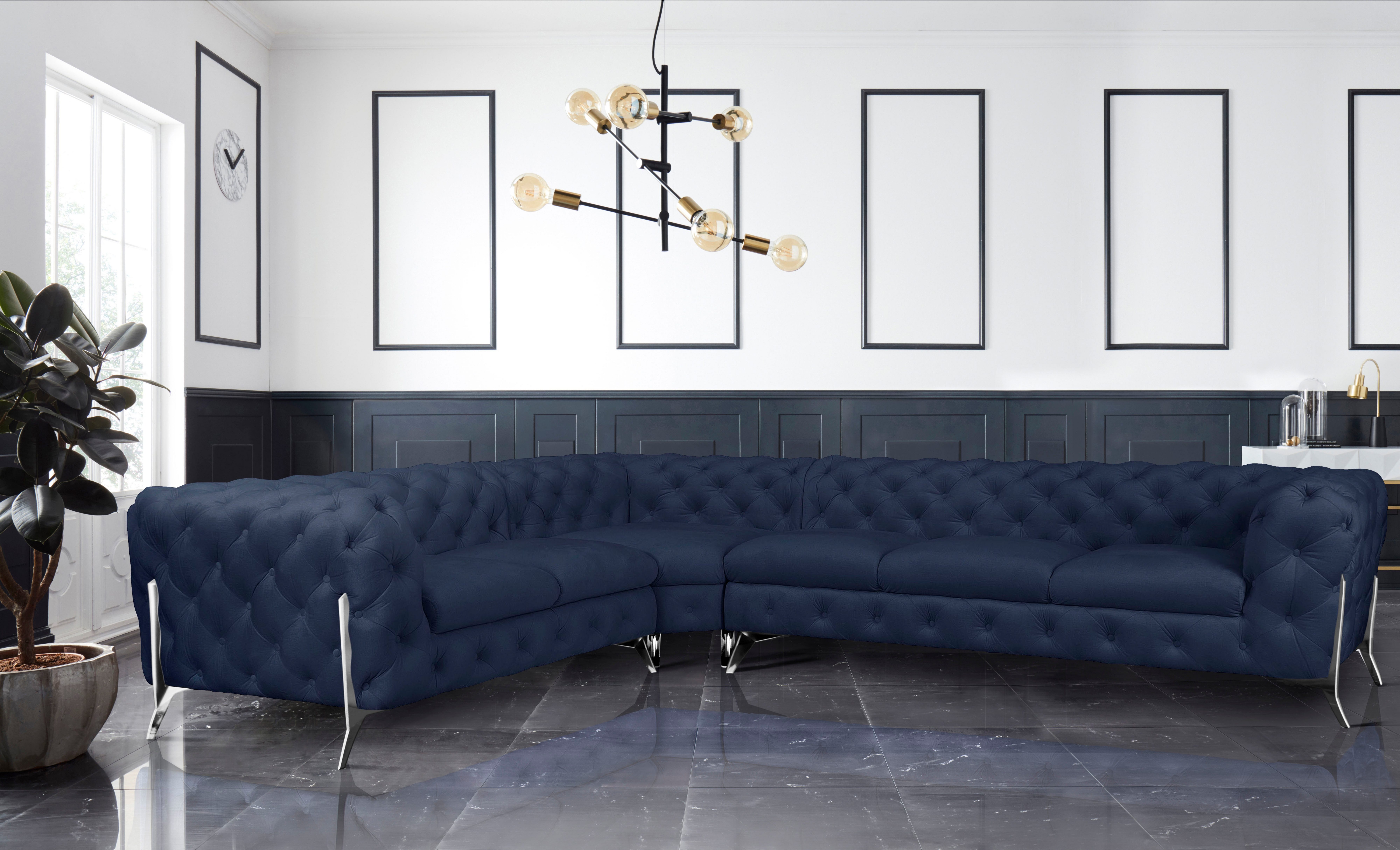 Leonique Chesterfield-Sofa Amaury L-Form, großes Ecksofa, günstig online kaufen