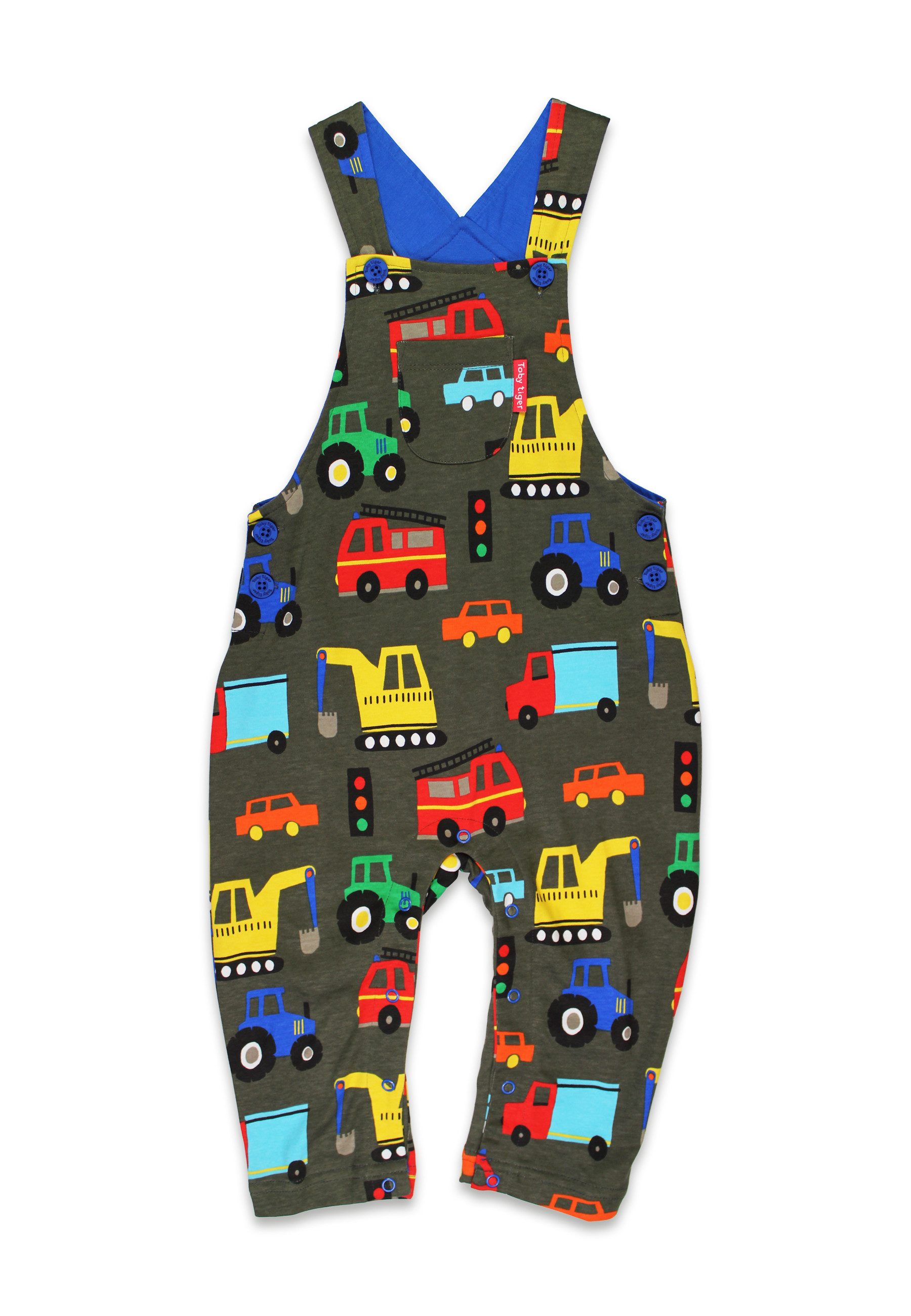 Toby Tiger Latzhose Latzhose mit Fahrzeug Print