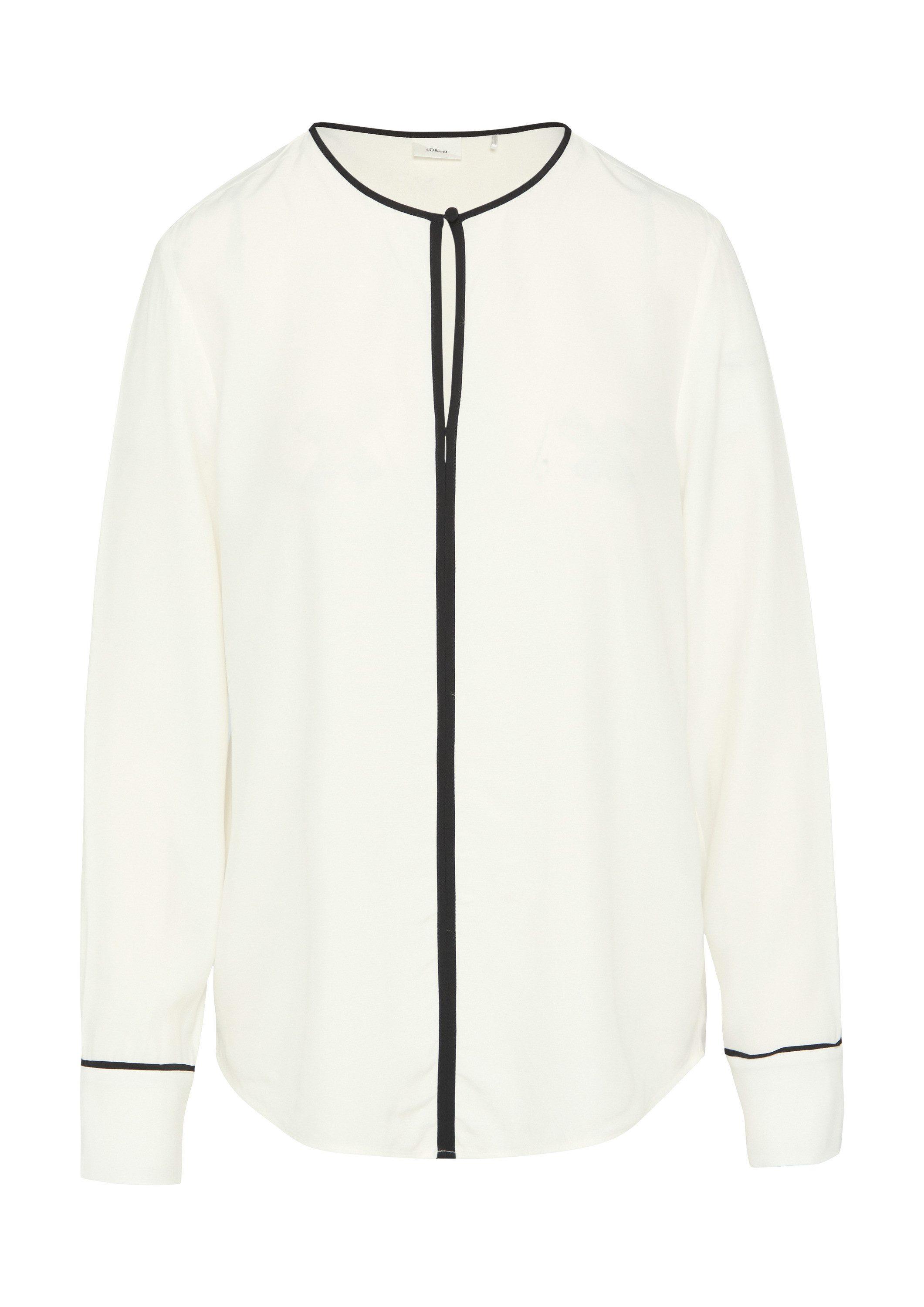 s.Oliver Langarmbluse Bluse Viskosebluse mit Kontrastdetails günstig online kaufen