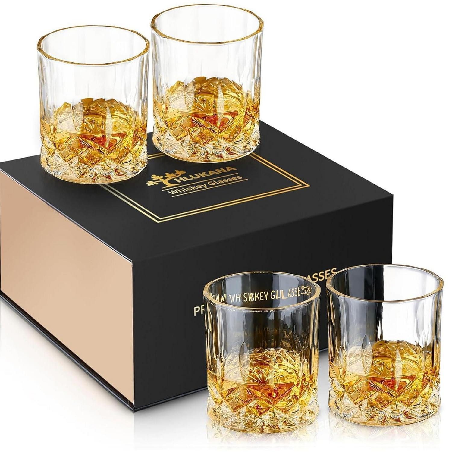 LuxusKollektion Whiskyglas Whiskygläser 4er Set 320ml Kristall Glas schwer