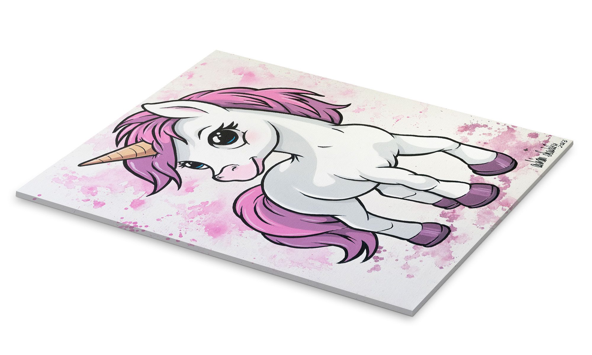 Posterlounge Wandbild Kleines Einhorn, A.DOUBLE.U, erhältlich als Poster, Leinwandbild, Wandsticker oder Acrylglasbild