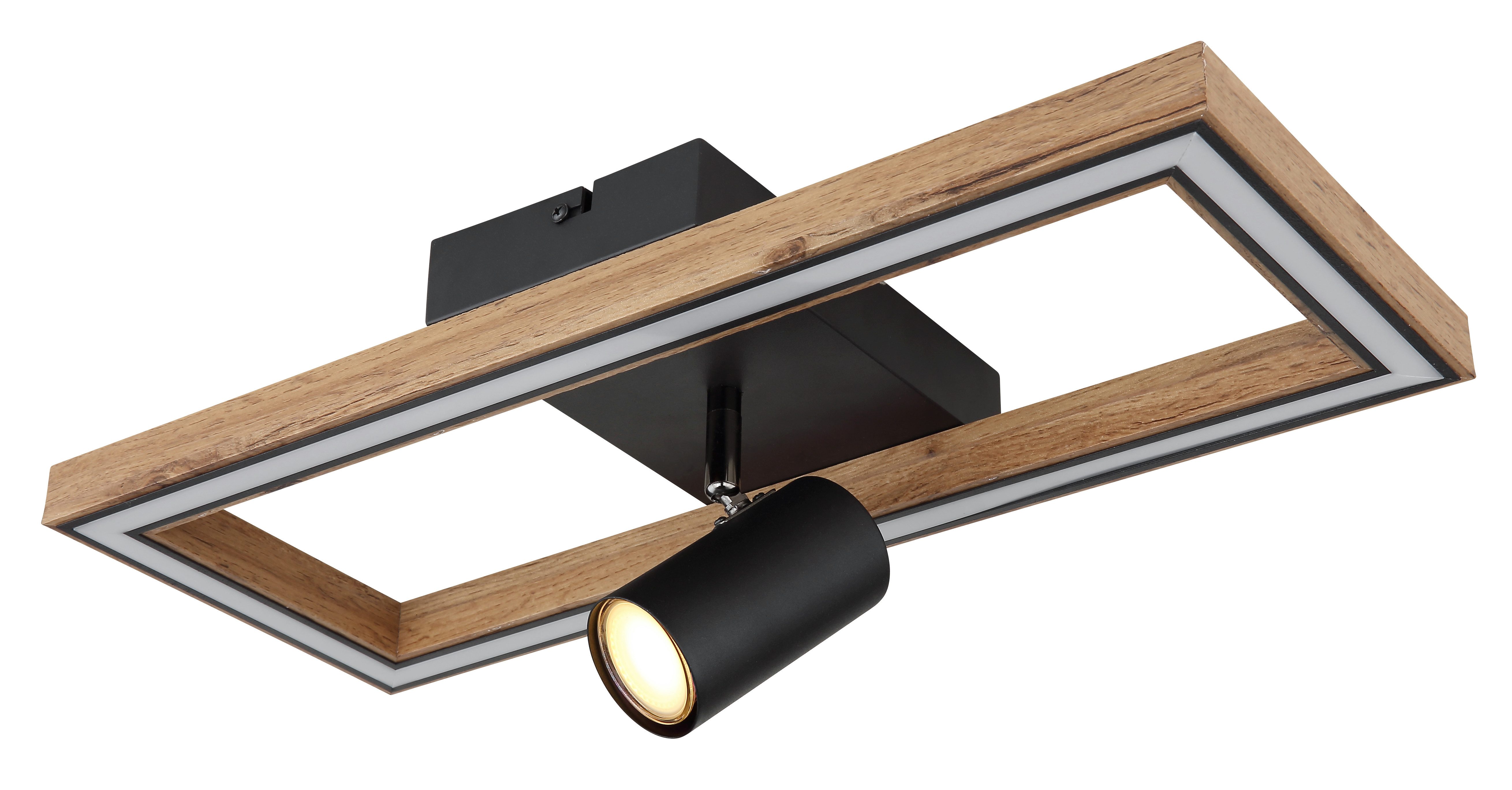 GLOBO LIGHTING LED Deckenleuchte MANDERA, LED fest integriert, Warmweiß, Deckenlampe/Wohnzimmer/Schlafzimmer/modern/Holz