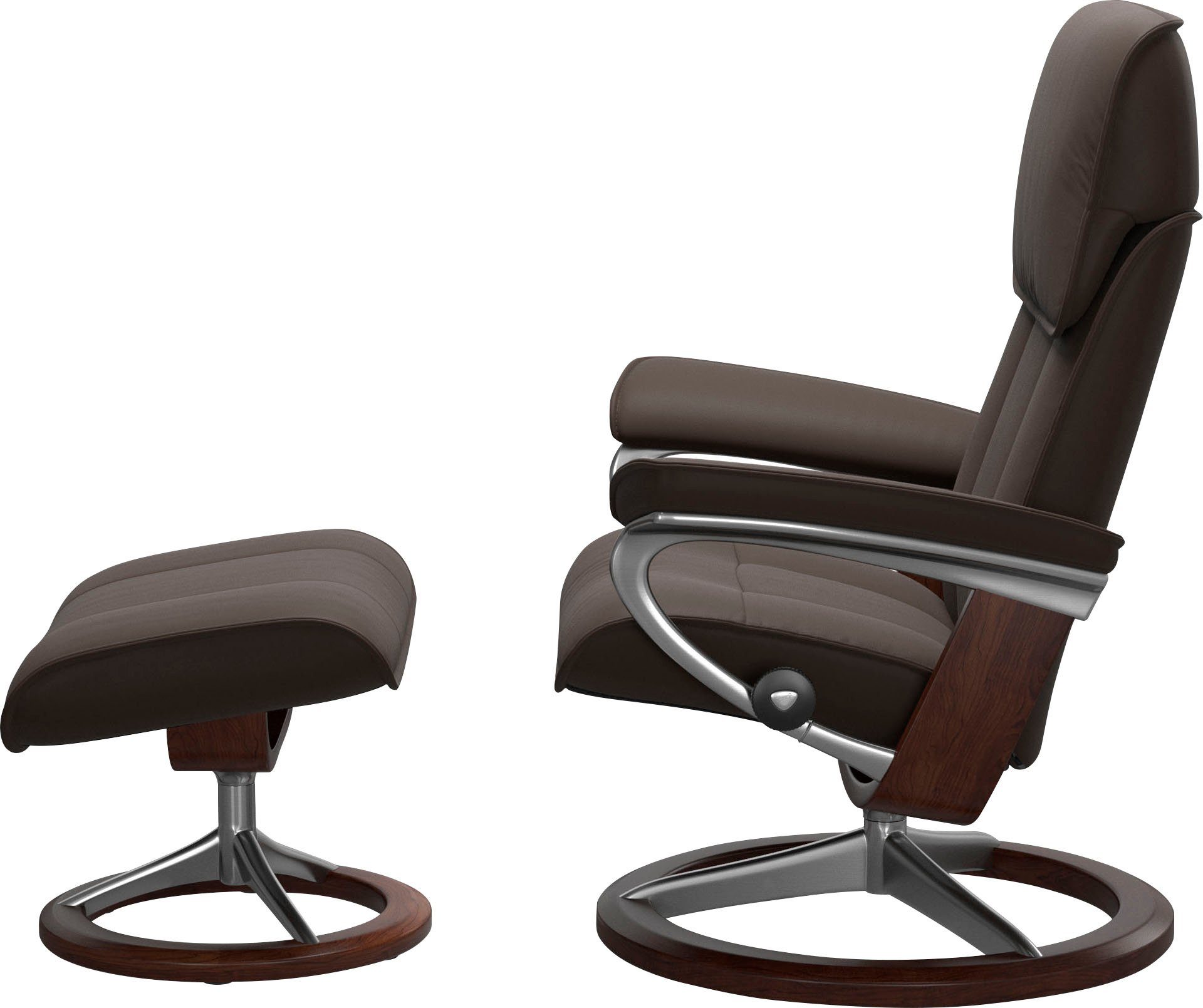 Stressless® Relaxsessel Admiral (Set, Signature Base, & BATICK Größe mit Relaxsessel M inkl. Gestell brown Braun L, Hocker)