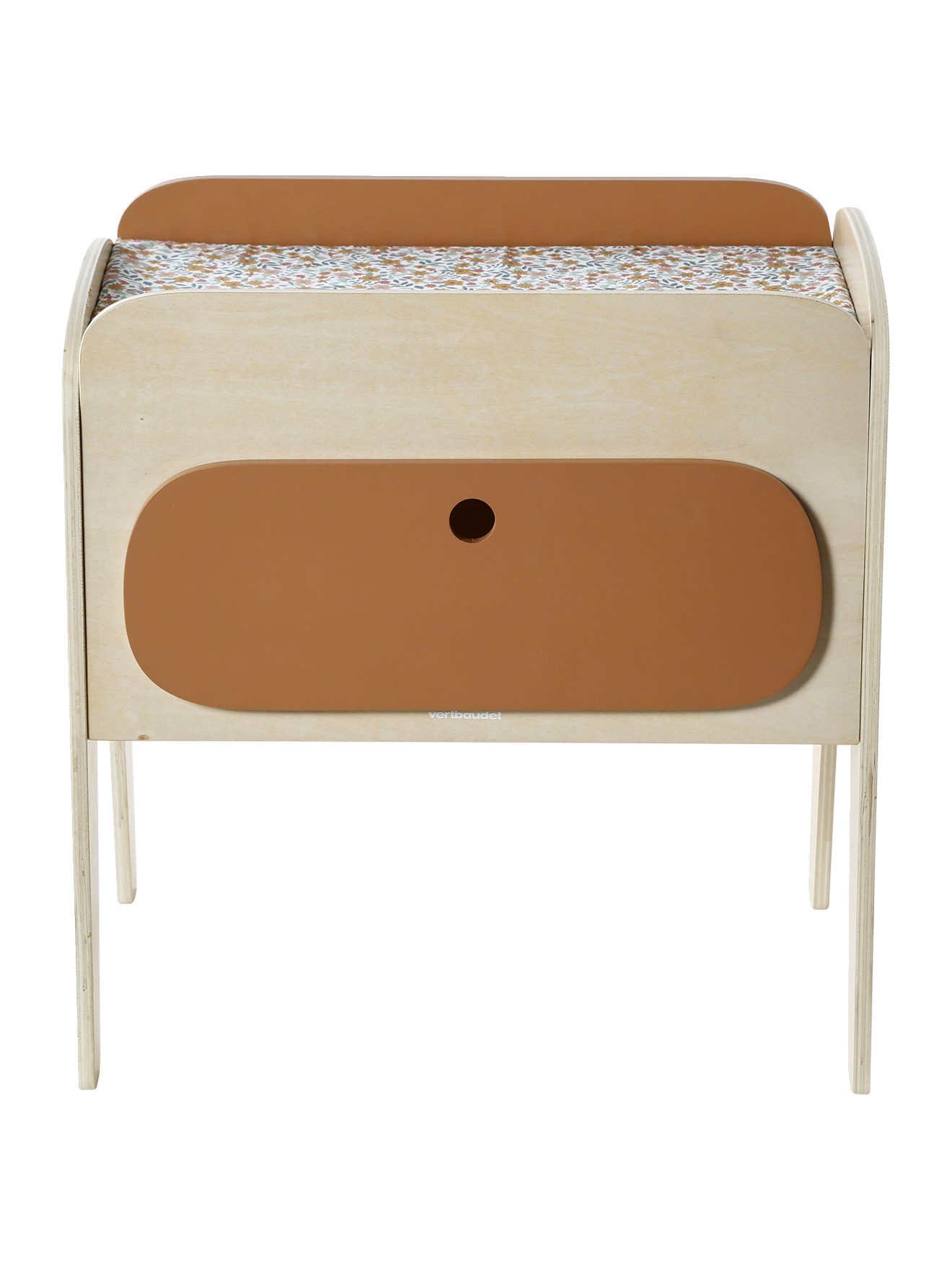 vertbaudet Puppen Accessoires-Set Puppen-Wickeltisch mit Auflage MINI RETRO Holz