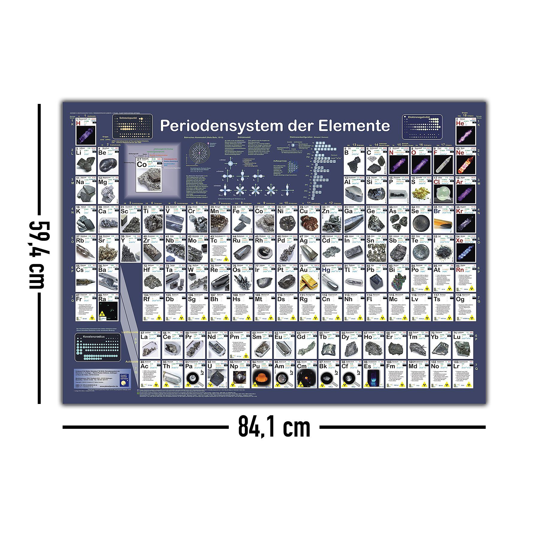 Close Up Poster Periodensystem der Elemente Poster deutsch DIN A1 84,1 x