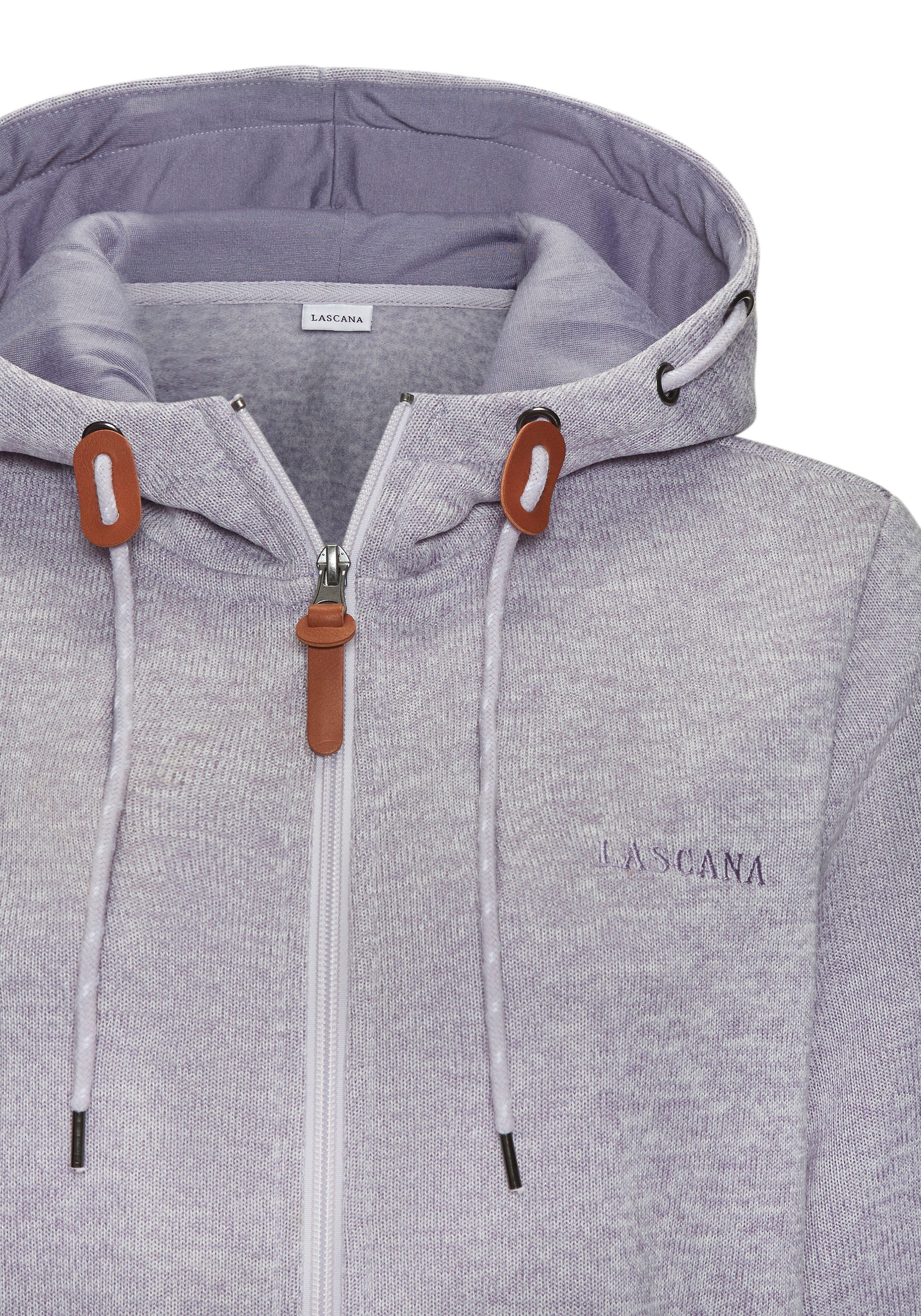 LASCANA Strickfleecejacke mit Kapuze