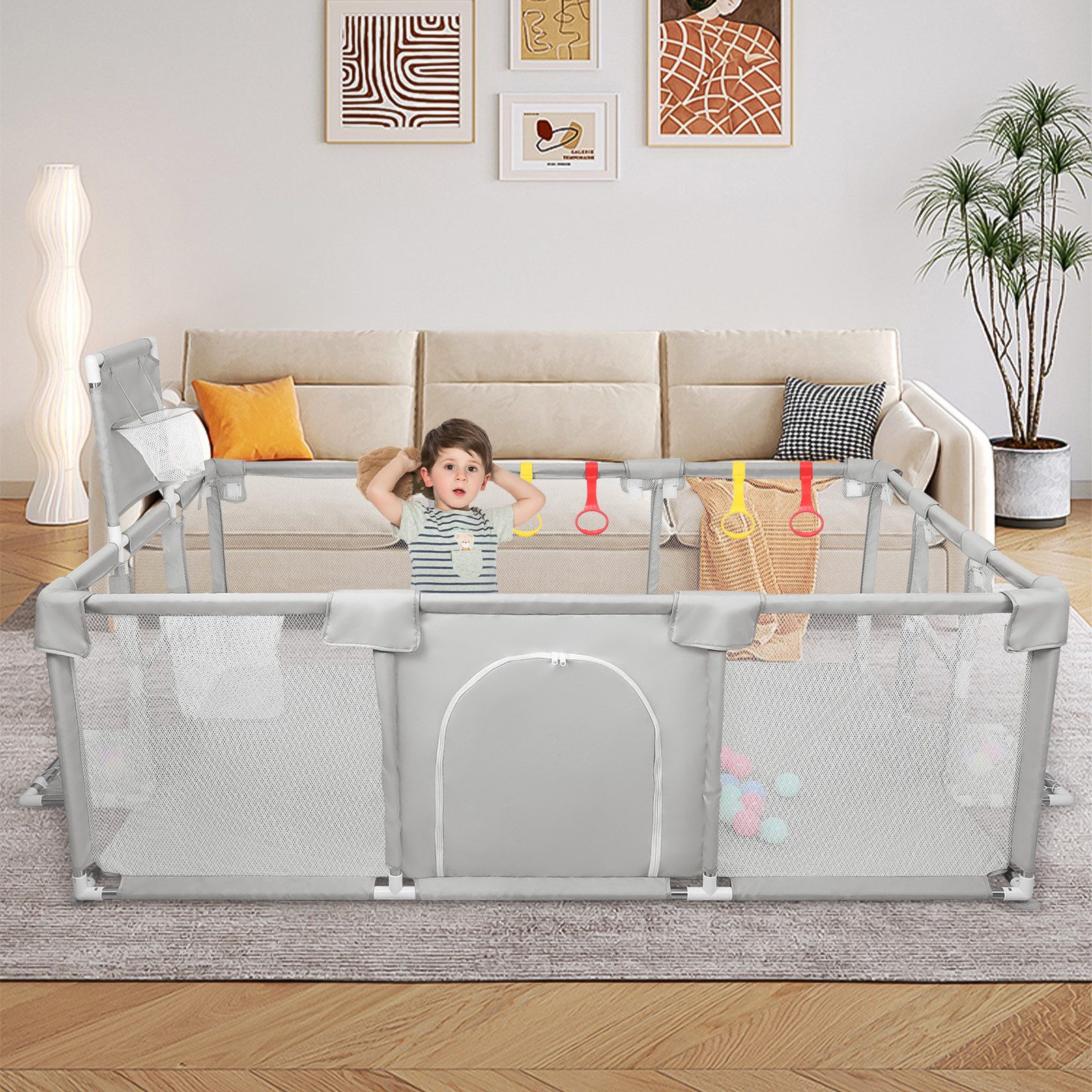 JEOBEST Laufstall Baby Laufgitter - Große Sicherheitsspielplatz, 180x120x66 günstig online kaufen