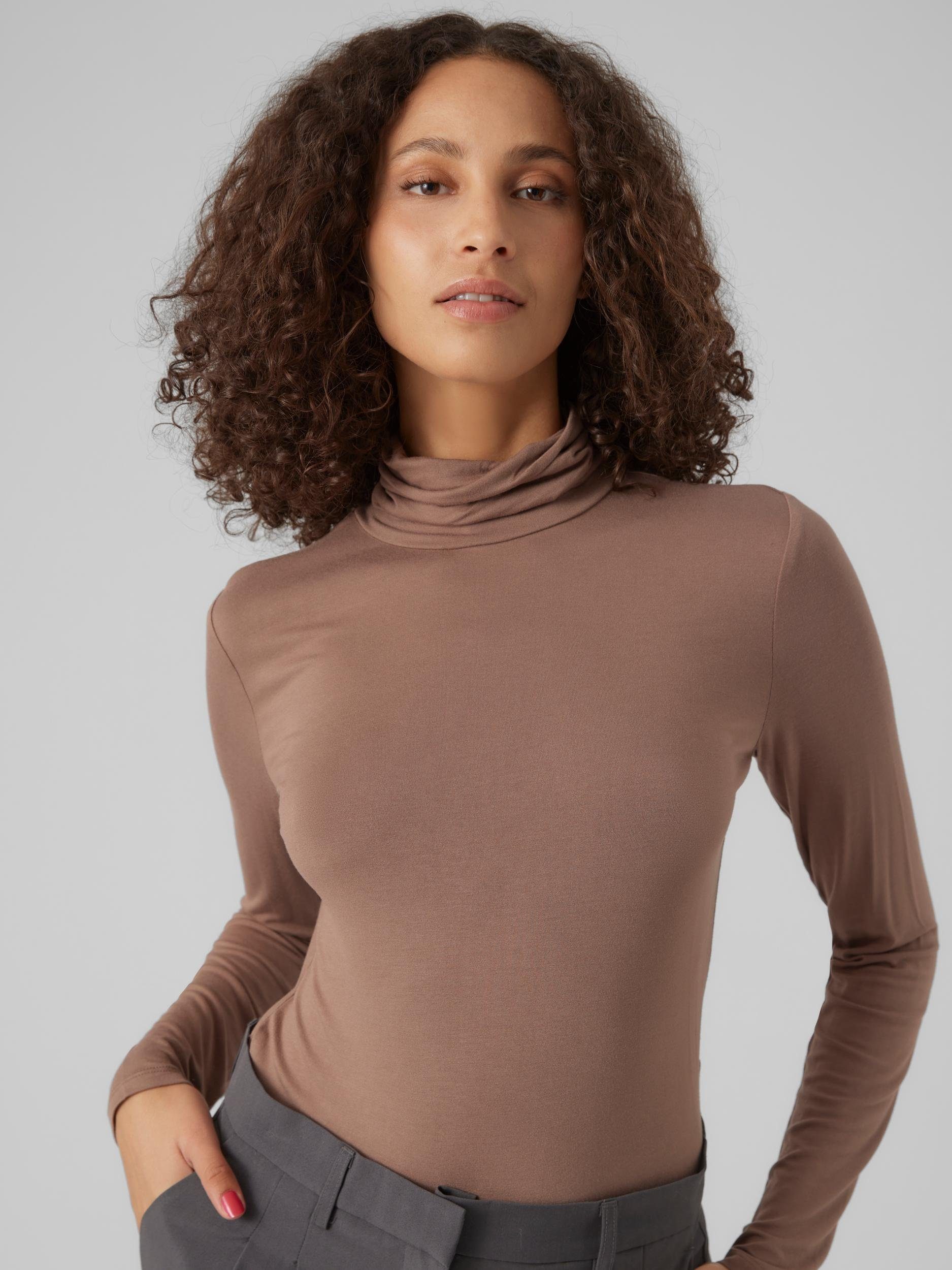 VERO MODA Vmalberte LS Rollneck Top – Maglietta A Maniche Lunghe Donna Con Collo Alto – Tessuto Morbido, Vestibilità Regolare