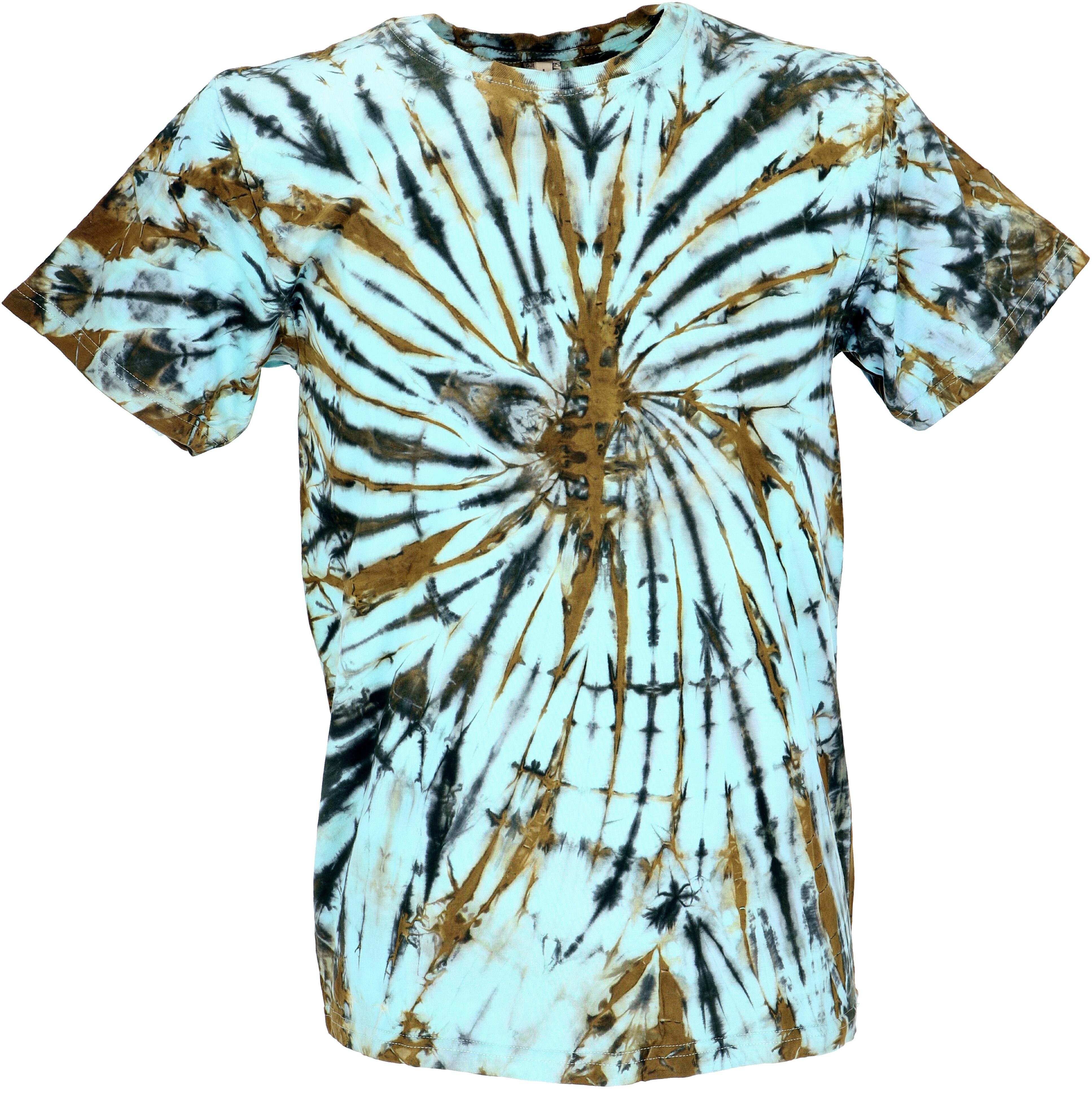 Guru-Shop T-Shirt Batik T Shirt, Herren Kurzarm Tie Dye Shirt -.. Hippie, Festival, Goa Style, alternative Bekleidung, Handarbeit