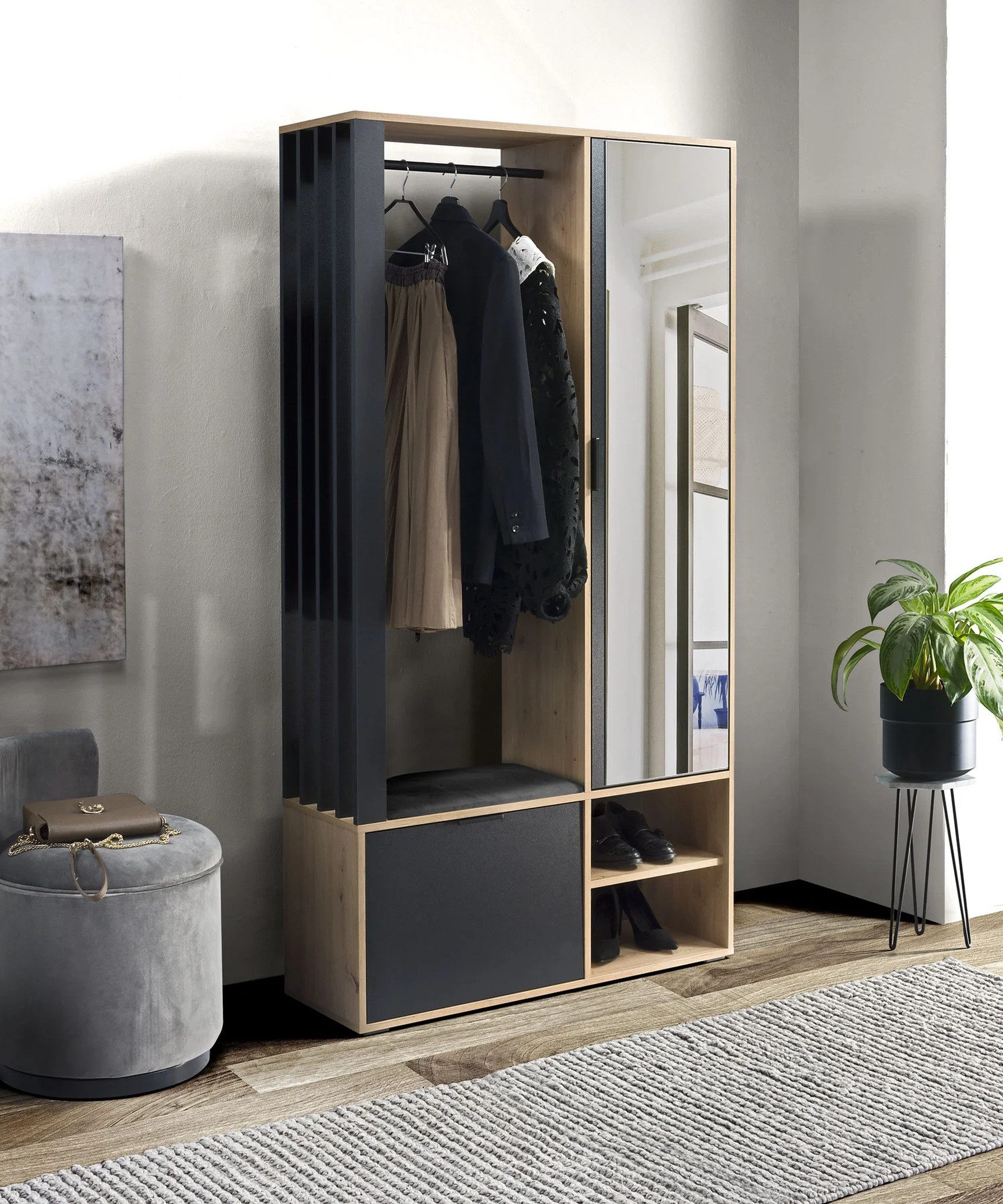 Beautysofa Garderobenschrank LIMO mit Spiegel – günstig online kaufen