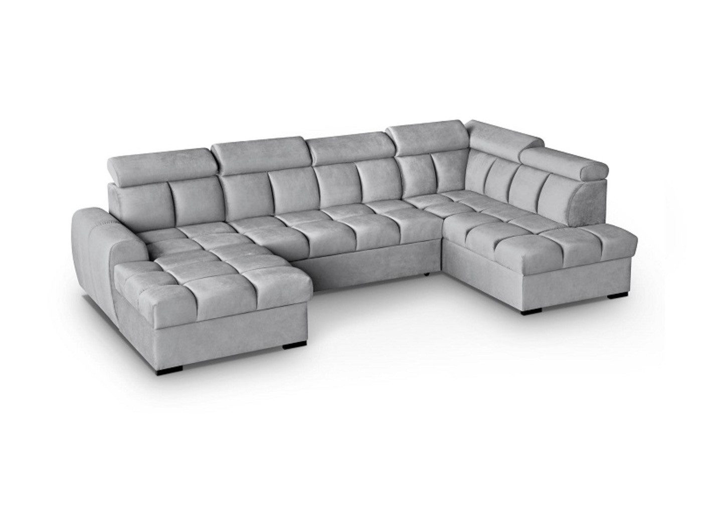 MOEBLO Wohnlandschaft LINOS U, Ecksofa U-Form Cord Sofa Couch Polsterecke U-Sofa mit Bettkasten und Schlaffunktion, mit Relaxfunktion