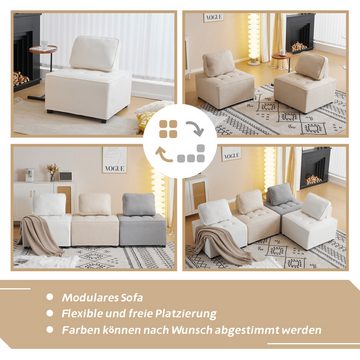 MODFU Loungesessel Einzelsofa, Wohnzimmer Sofa (Modulsofa, 1-Personen-, 2-Personen-, 3-Personen-, 4-Personen-Ecksofa, Spleißsofa)
