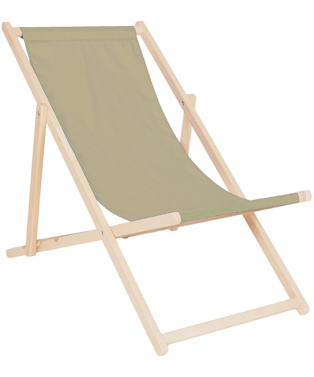 Systafex® Gartenliege Relaxliege Liegestuhl Strandstuhl Gartenliege Sonnenliege beige, Liegestuhl mit Bezug, 1 St., fertig montiert, Premiumqualität