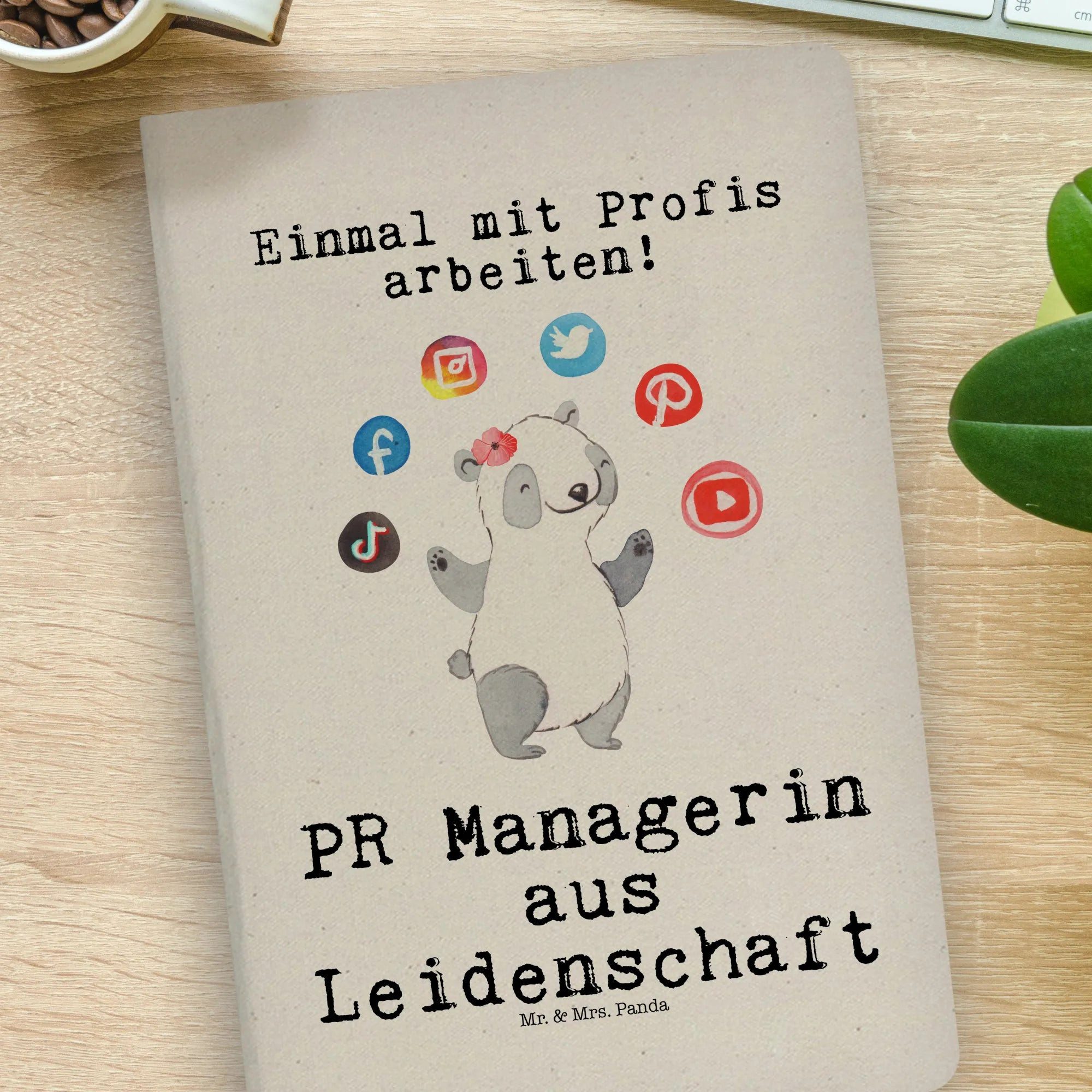 Thumbnail - Mr. & Mrs. Panda Notizbuch PR Managerin Leidenschaft - Transparent - Geschenk, Jubiläum, Natur N Mr. & Mrs. Panda, Echte...
