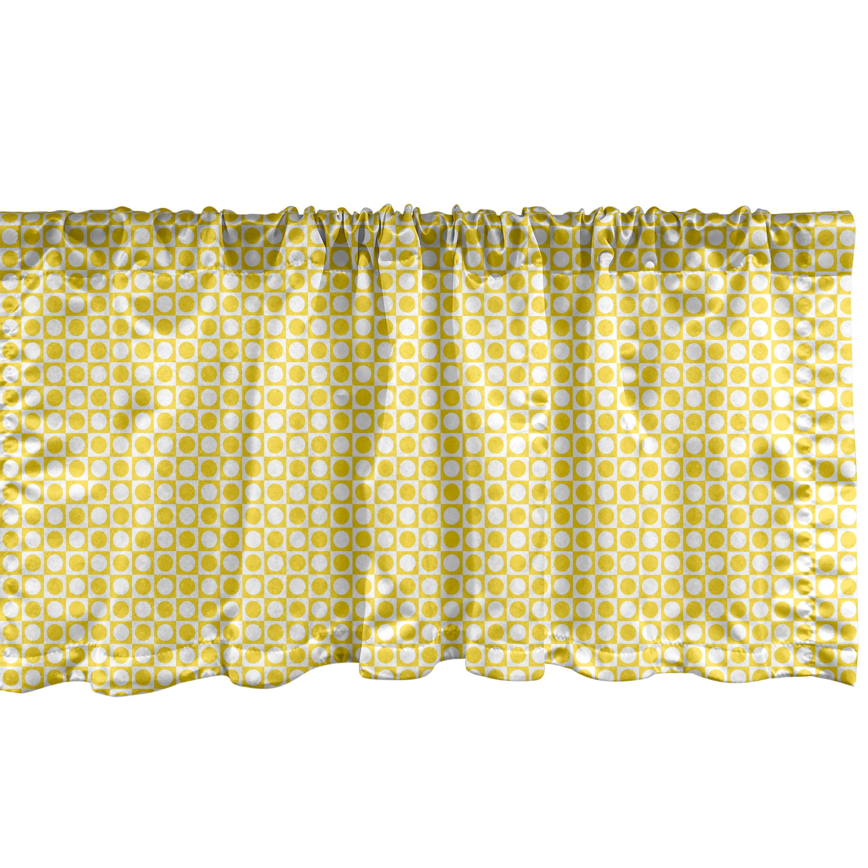 Scheibengardine Vorhang Volant für Küche geometrische Abakuhaus, Kunst mit Stangentasche, Dekor Microfaser, Geometrisch Kreise Schlafzimmer