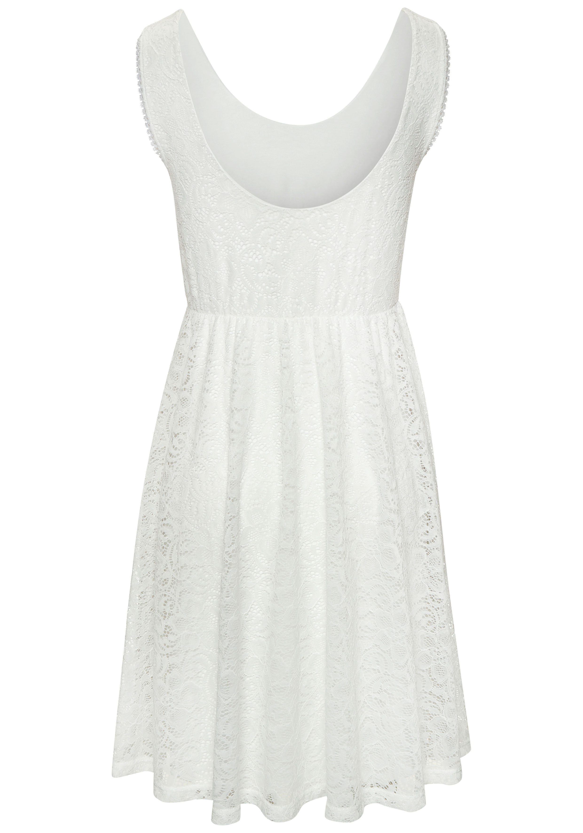 LASCANA Spitzenkleid mit breiten Trägern, festlich