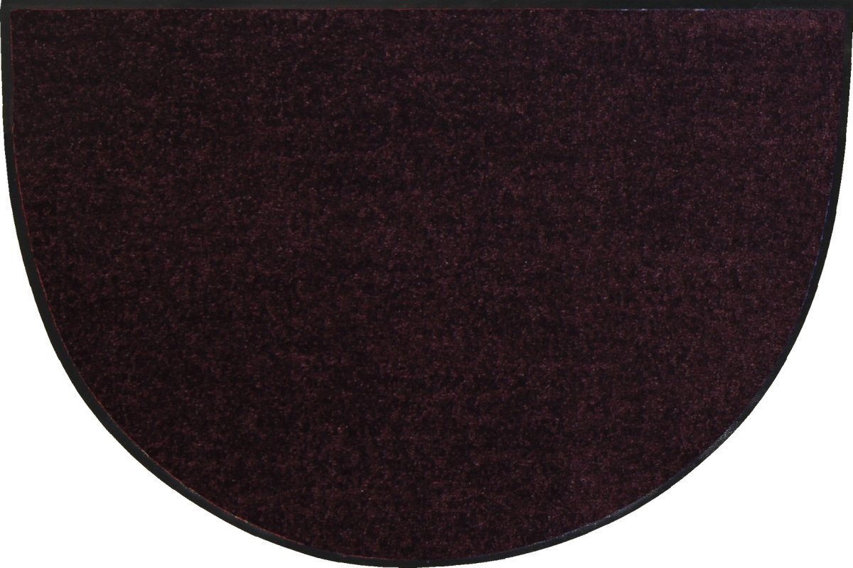 Fußmatte Salonloewe Monochrome UNI PFLAUME Fußmatte Wohnmatte in verschiedenen Größen, Salonloewe, Halbrund, Höhe: 7 mm, In- und Outdoor, waschbar bei 40° Grad in der Waschmaschine und trocknergeeignet
