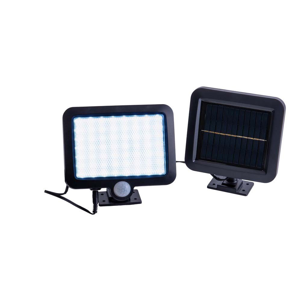 Solarleuchte IP44 Flutlichtstrahler, Schwarz Außenstrahler näve Spots Gartenleuchte LED Sensor LED