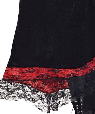 Karneval-Klamotten Vampir-Kostüm Damen Vampir Umhang mit Kapuze schwarz rot Spitze, Vampirin Dracula Kleid Frauenkostüm Halloween Karneval