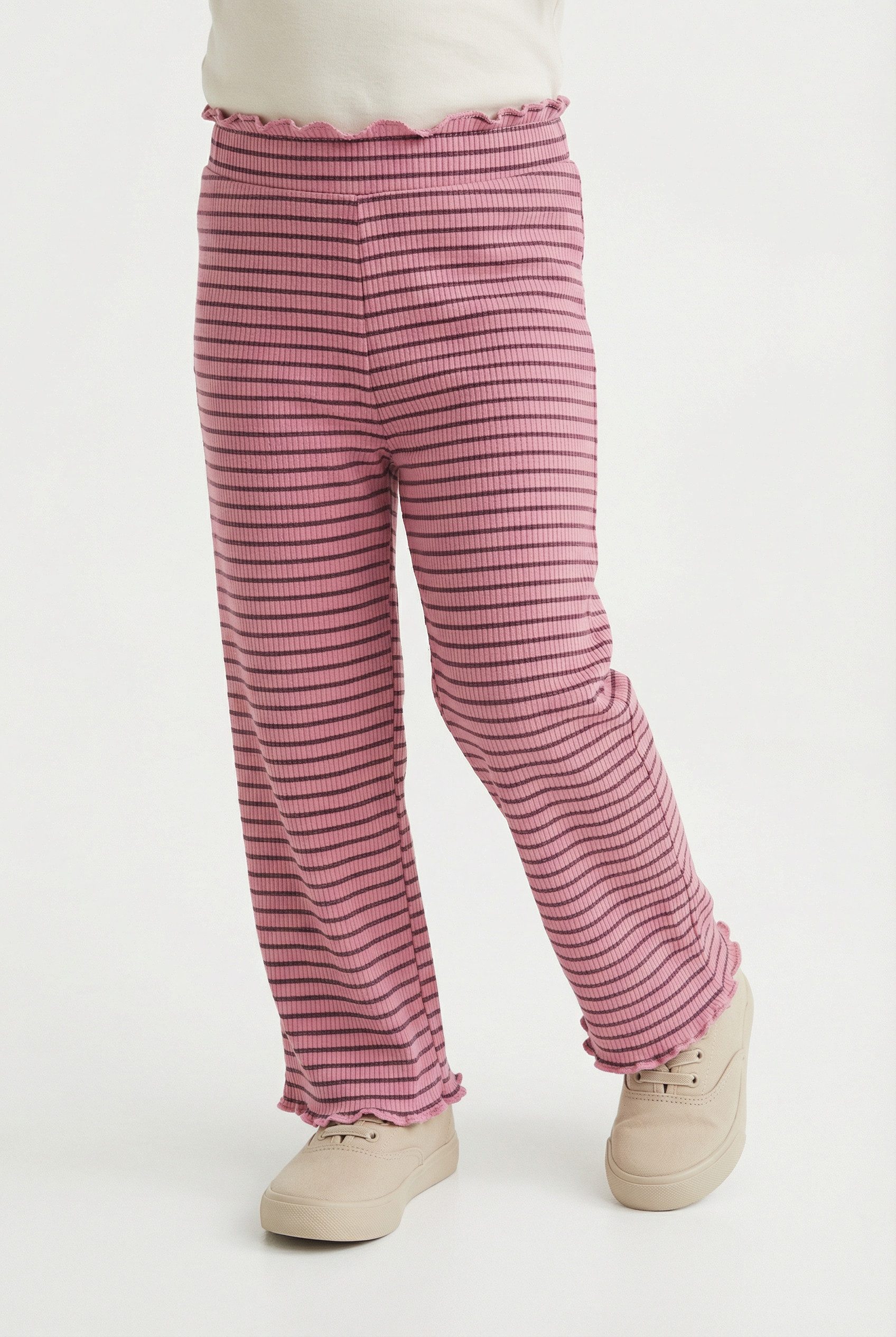 Jerseyhose KMGMAUDE LIFE STRIPE WIDE PANT JRS NOOS