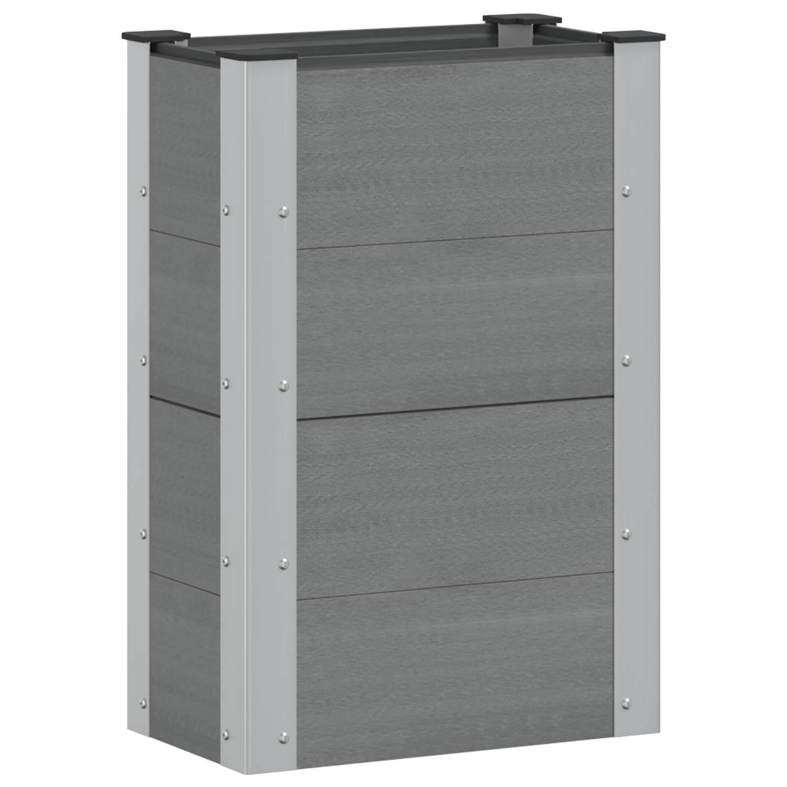 furnicato Pflanzkübel Hochbeet 50 x 30 x 72 cm Grau, Witterungsbeständiges Gemüsebeet mit offenem Boden für den Garten