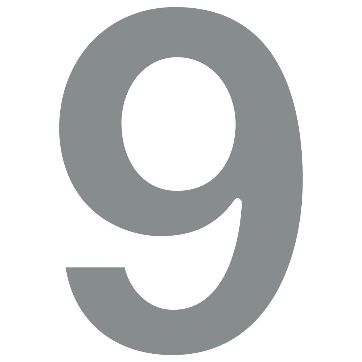 Bravios Briefkasten Hausnummer ''9'' Grau Metallic
