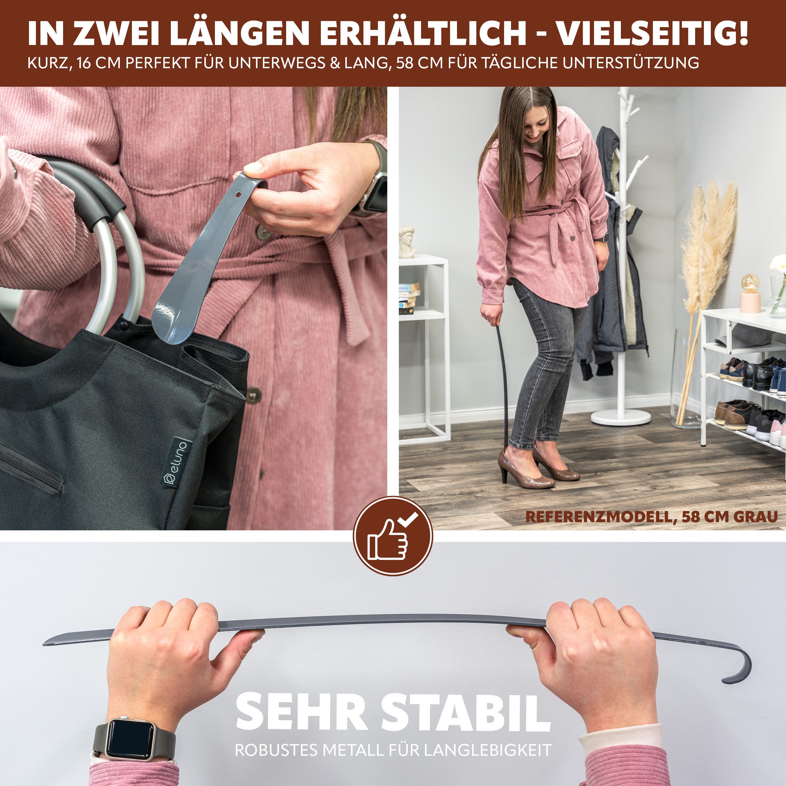 bremermann Schuhlöffel Reise-Schuhanzieher, klein 16cm