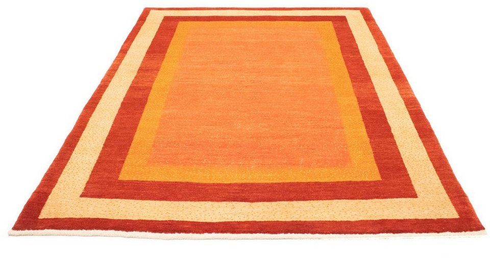 Wollteppich Gabbeh Teppich handgeknüpft rost, morgenland, rechteckig, Höhe: 18  mm, handgeknüpft, Detailreich und stilvoll gemustert