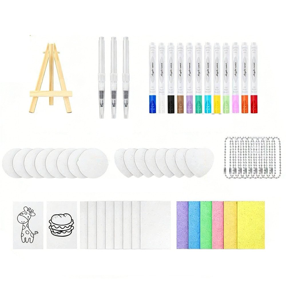 CLTYQ Kreativset Schaum Textur Malset für Kinder, 3d Schaumstoff Malset,Geschenk, (58-tlg), DIY Kunstzubehör, magisches Puffy Paint für Schaumtextur Malerei